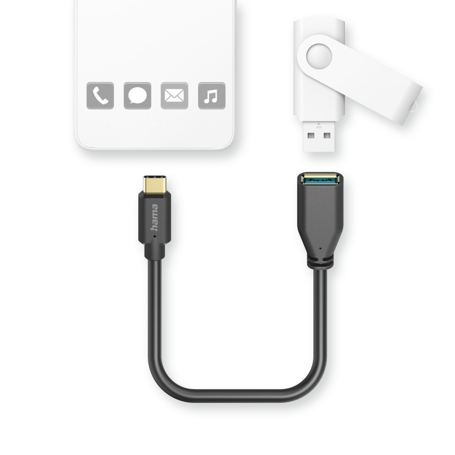 Voir la diapositive 3 : HAMA Adaptateur USB 3.1 USB C/USB A Femelle/Mâle