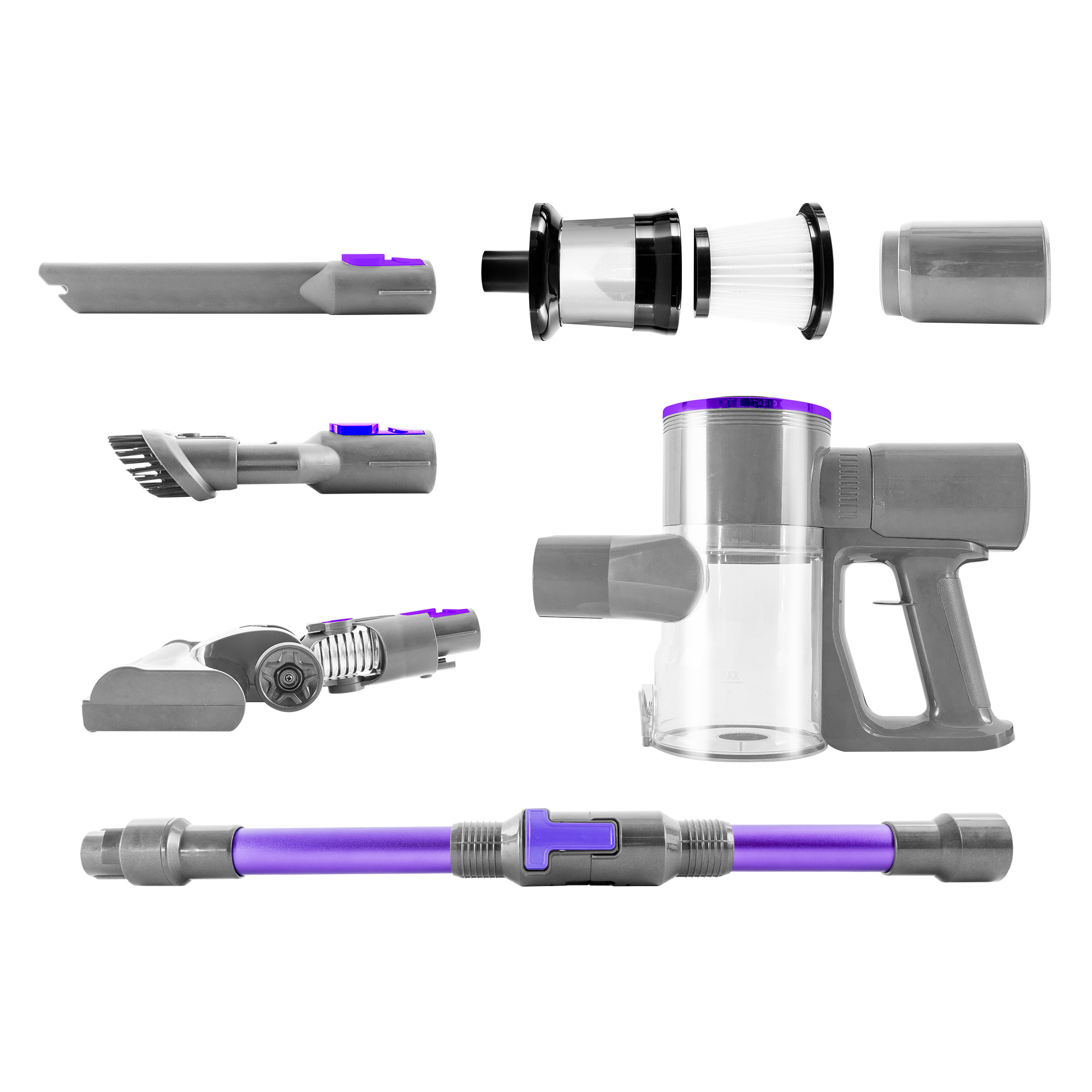 Voir la diapositive 16 : VORTEX Aspirateur balai F17 - Gris