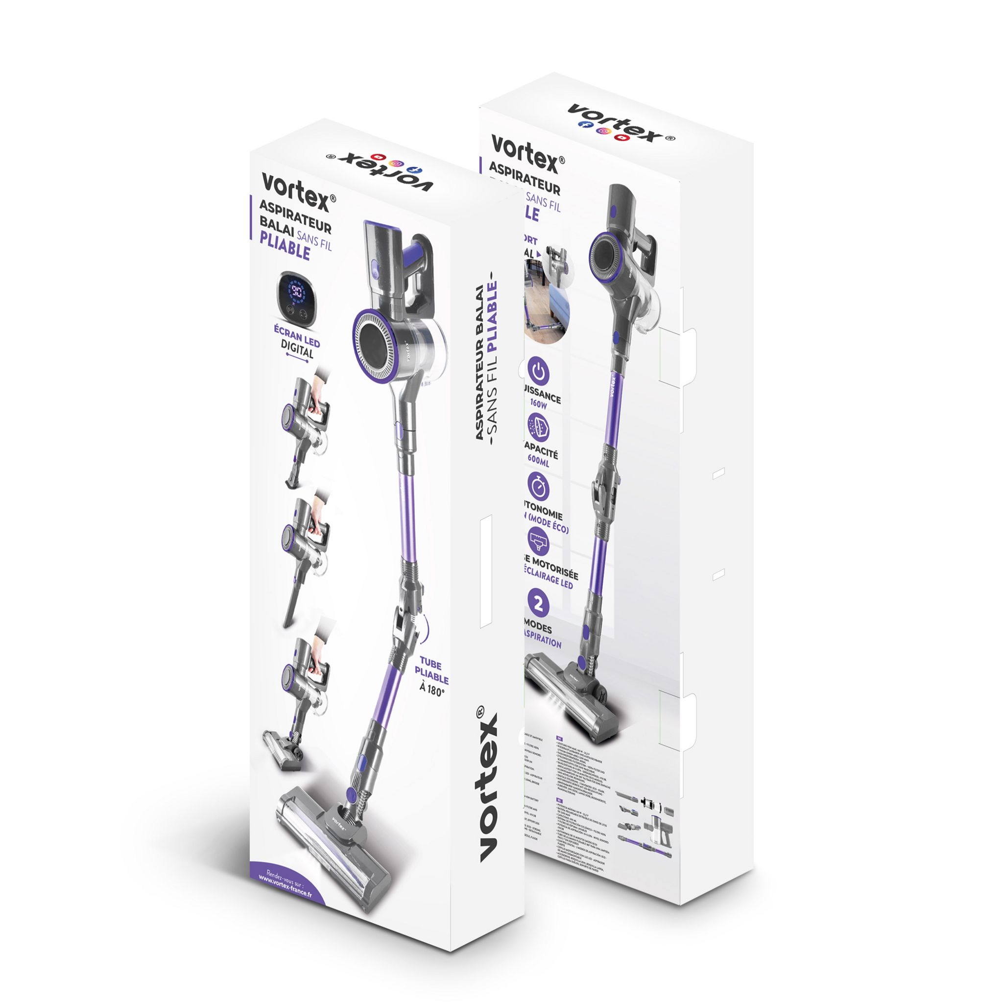 Voir la diapositive 17 : VORTEX Aspirateur balai F17 - Gris