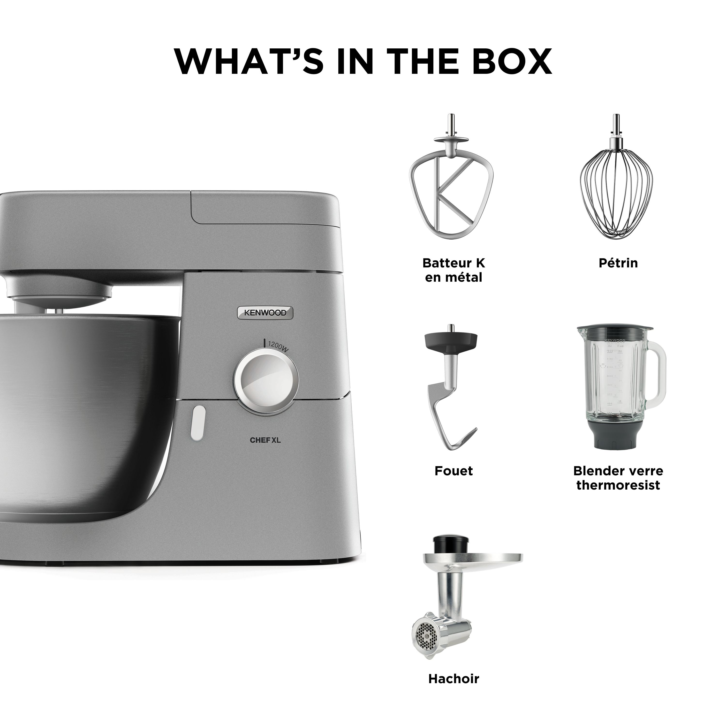 Voir la diapositive 7 : KENWOOD Robot pâtissier KVL4170S - Gris