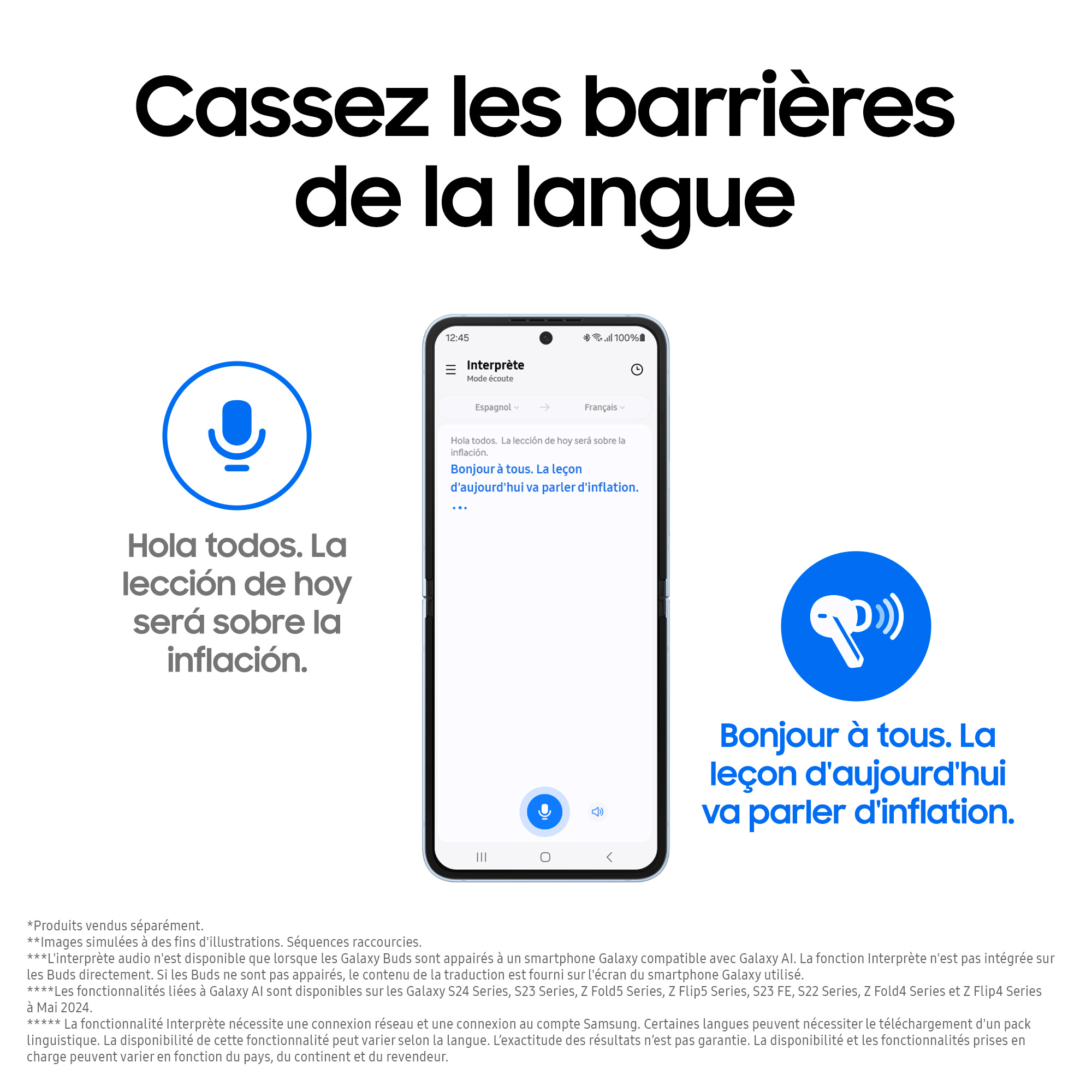 Voir la diapositive 8 : SAMSUNG Écouteurs Galaxy Buds 3 - Gris