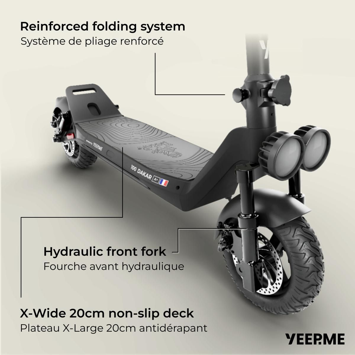 YEEP.ME Trottinette électrique 100 SUV Dakar