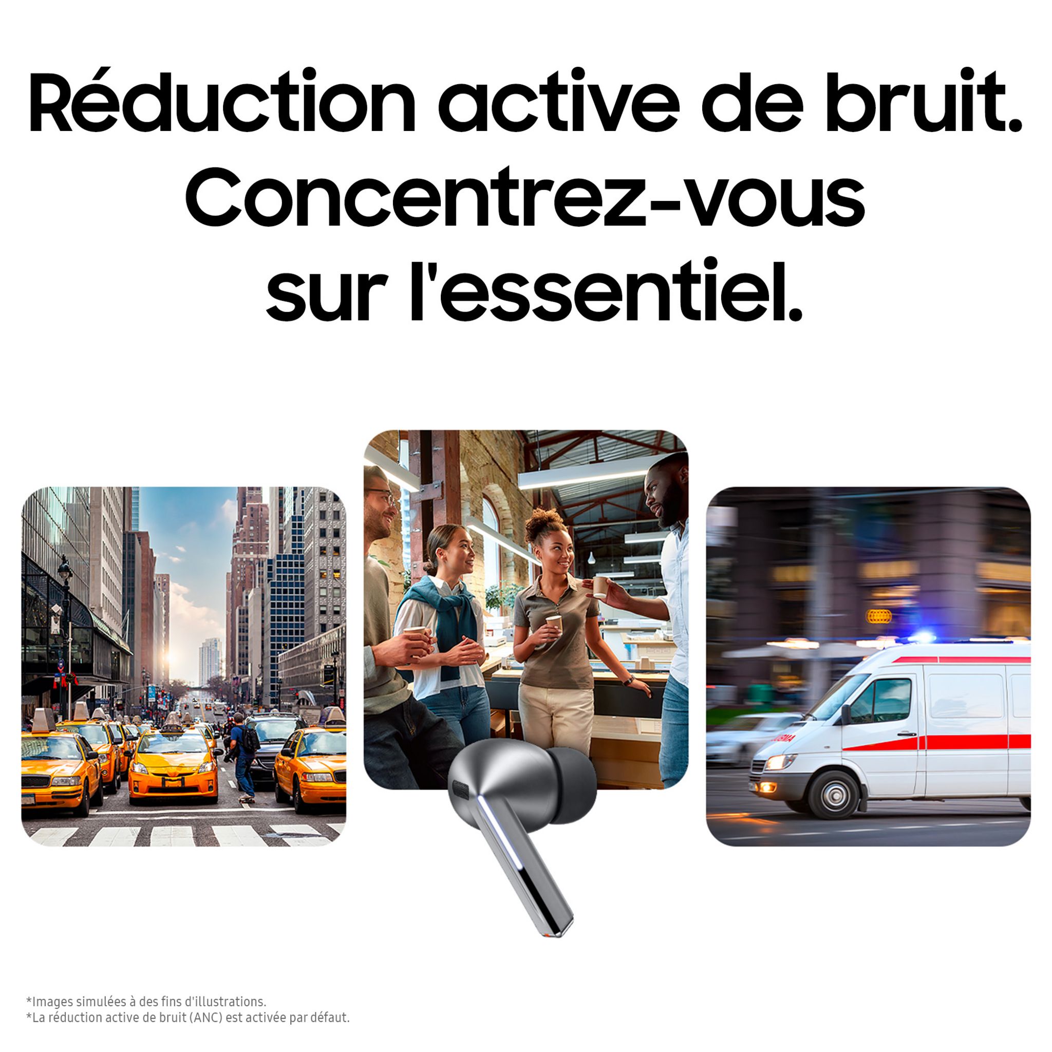 Voir la diapositive 7 : SAMSUNG Écouteurs Galaxy Buds 3 Pro - Gris