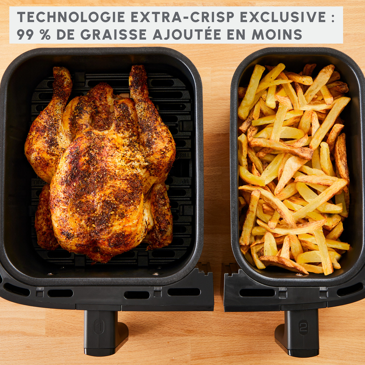 Voir la diapositive 6 : MOULINEX Friteuse électrique sans huile à air chaud Easy Fry EZ901H20 - Gris