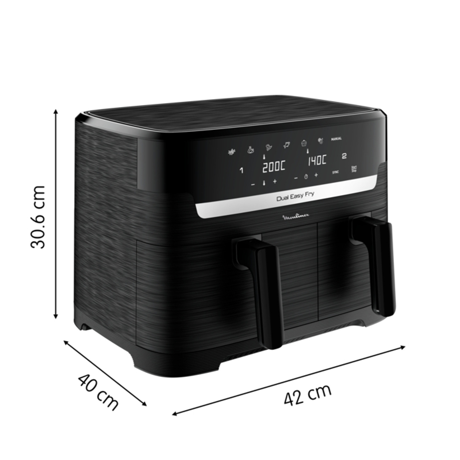 Voir la diapositive 7 : MOULINEX Friteuse électrique sans huile à air chaud Easy Fry EZ901H20 - Gris