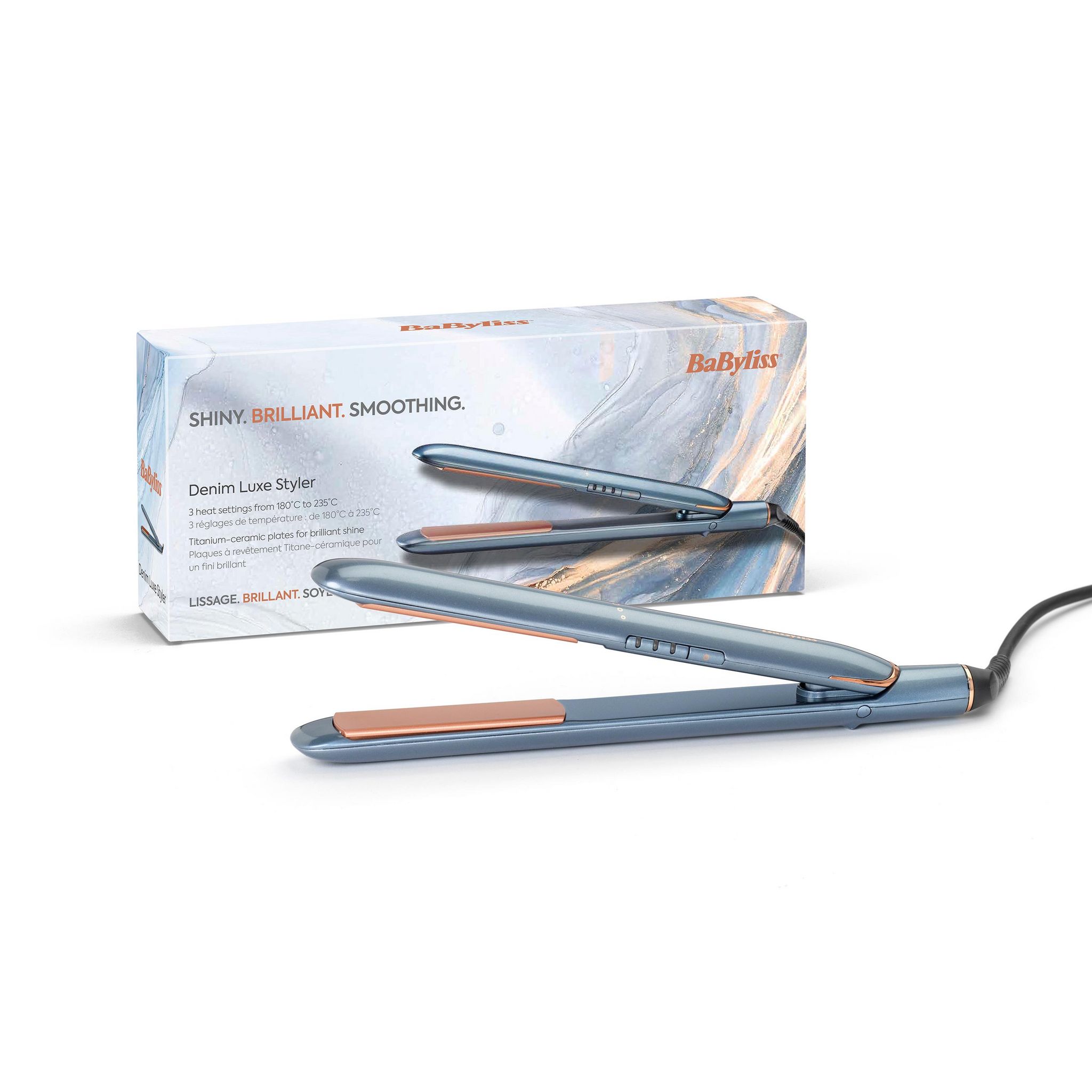 Voir la diapositive 2 : BABYLISS Lisseur ST251PE - Bleu
