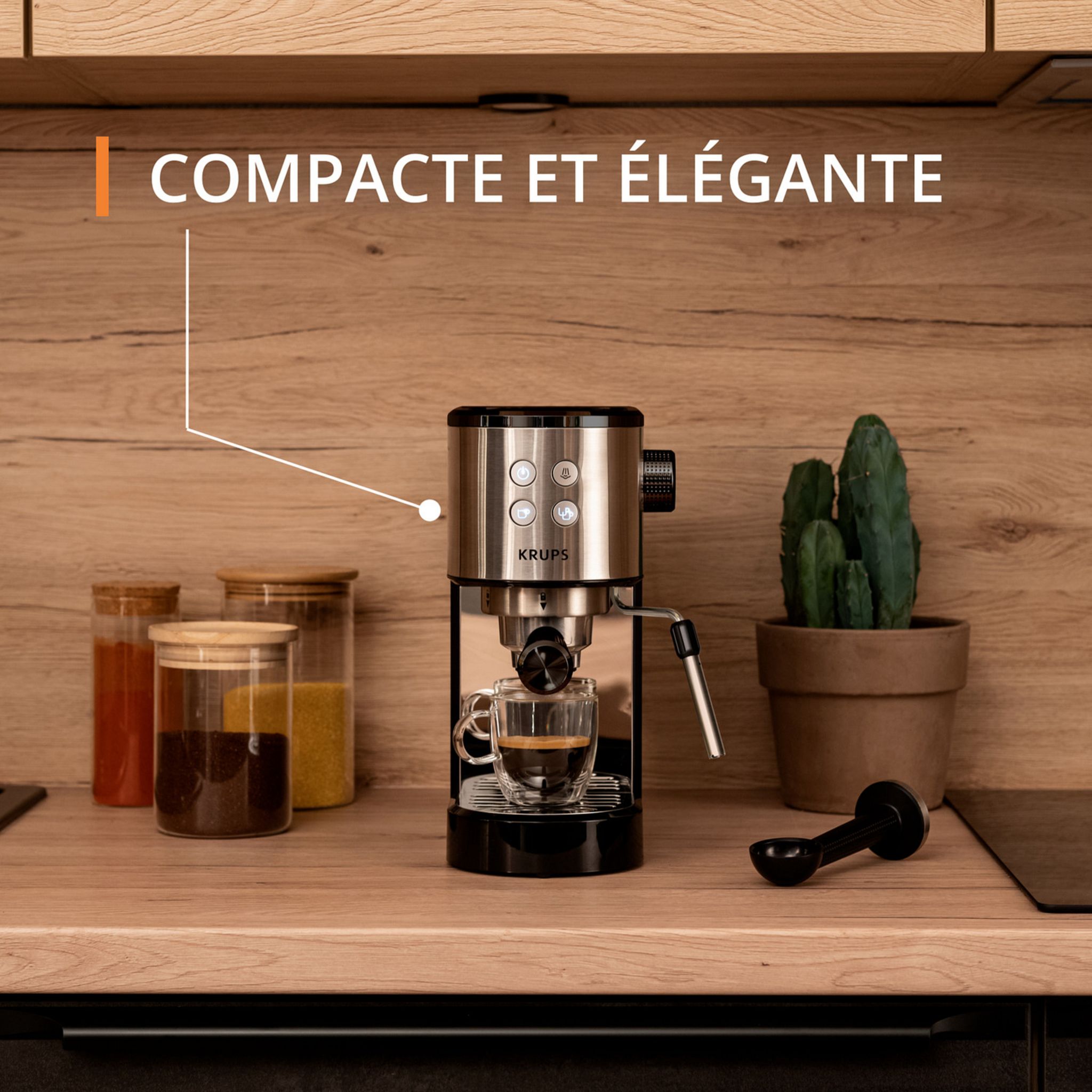 Voir la diapositive 2 : KRUPS Cafetière expresso manuelle XP441810 - Noir