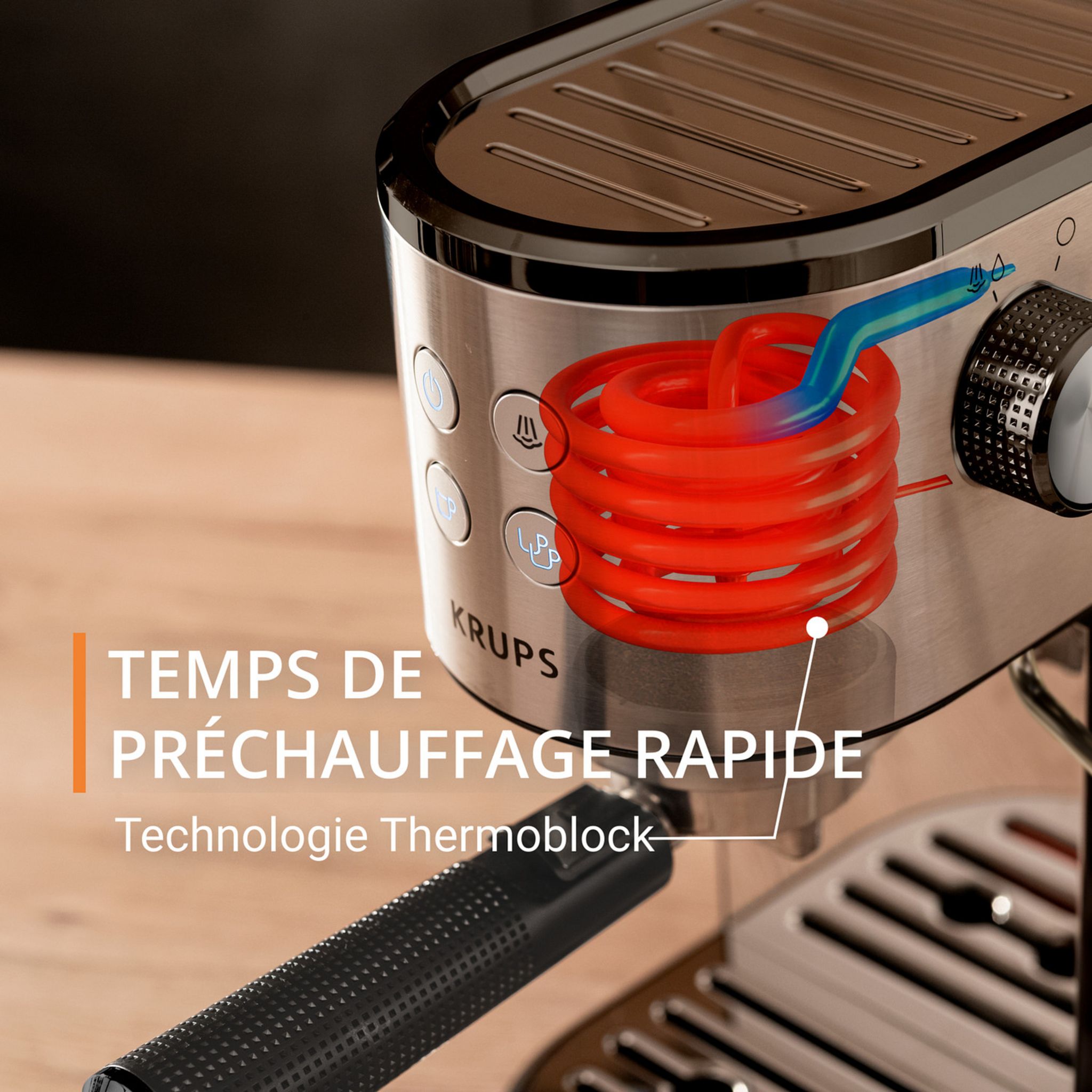 Voir la diapositive 6 : KRUPS Cafetière expresso manuelle XP441810 - Noir