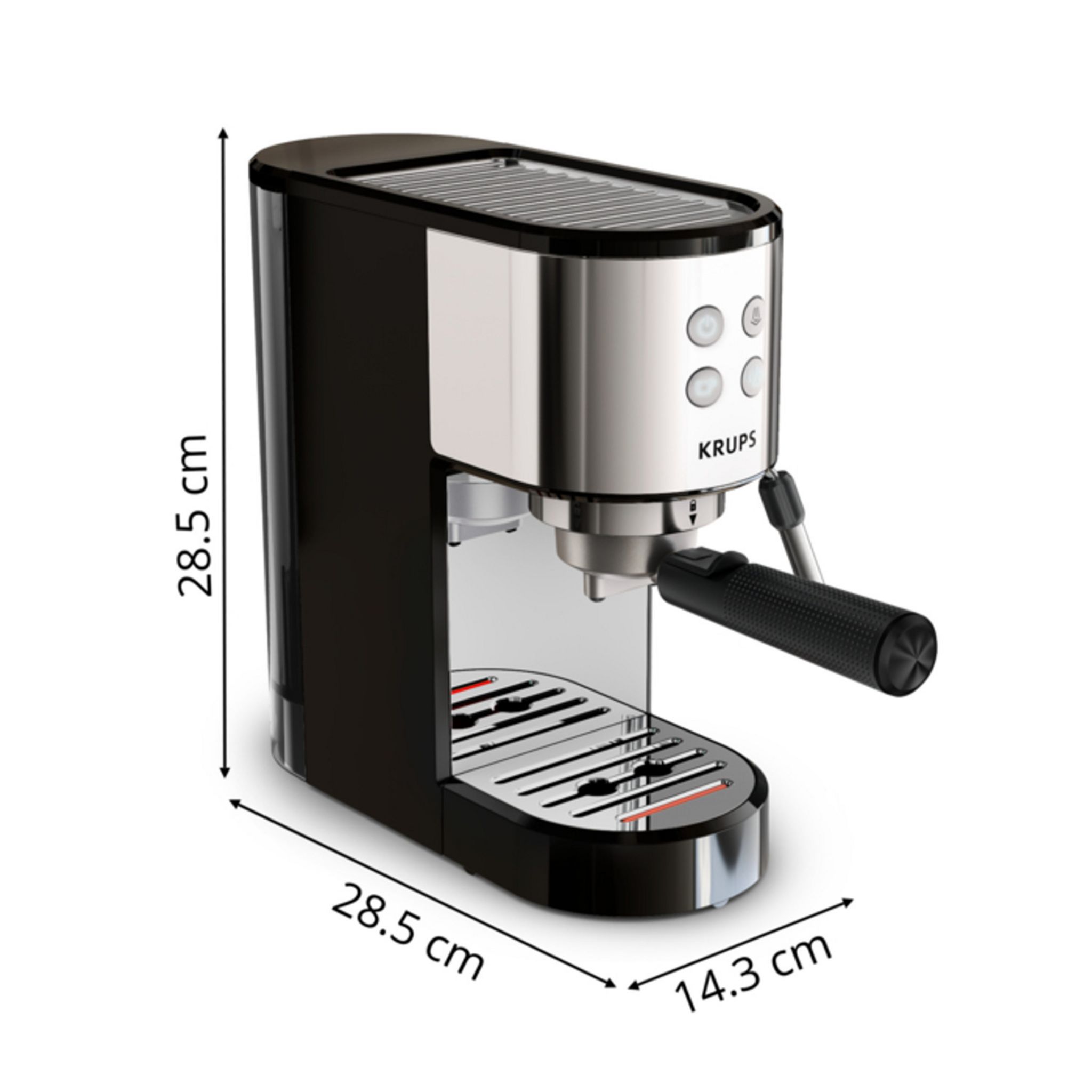 Voir la diapositive 7 : KRUPS Cafetière expresso manuelle XP441810 - Noir