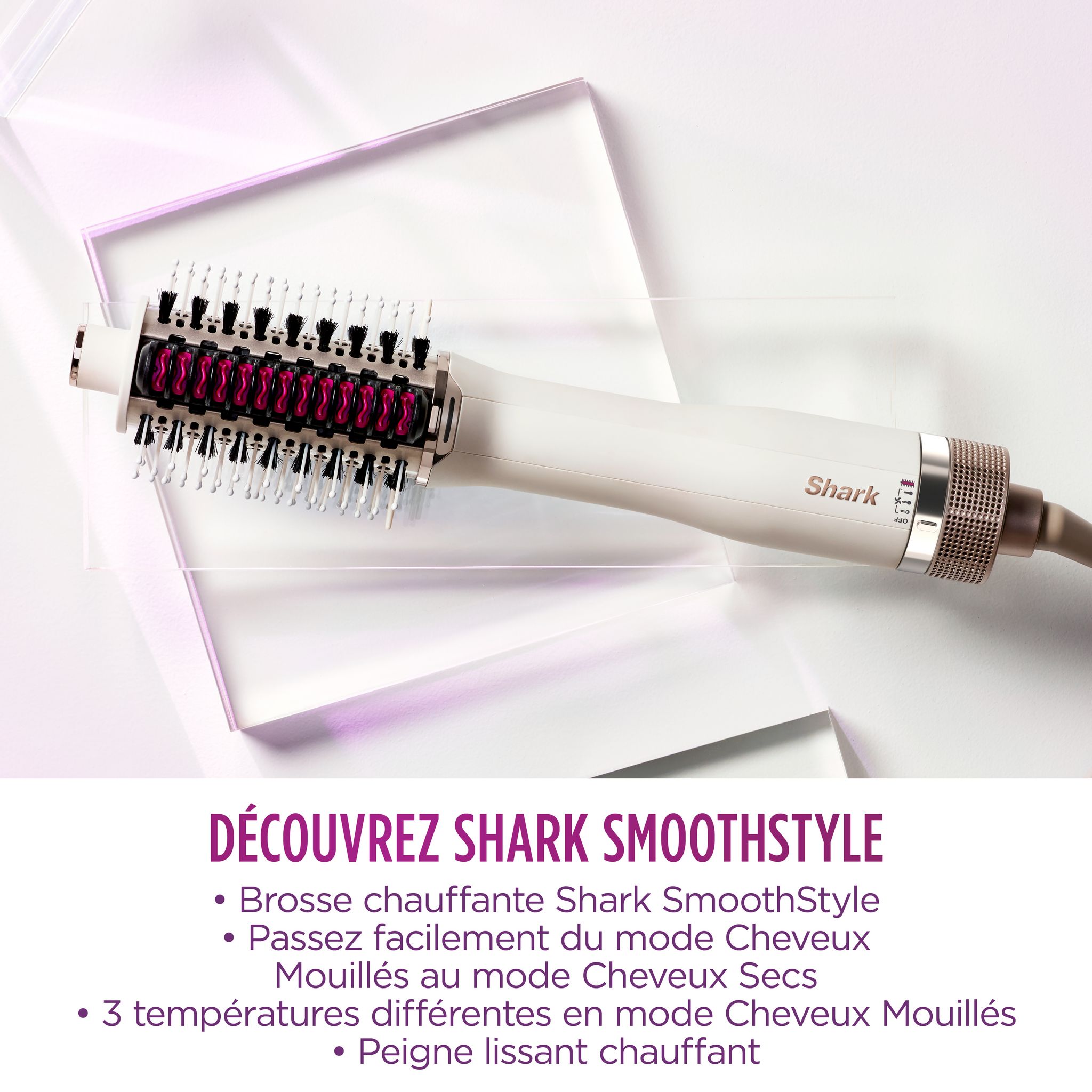 Voir la diapositive 15 : SHARK Brosse chauffante HT202EU - Blanc