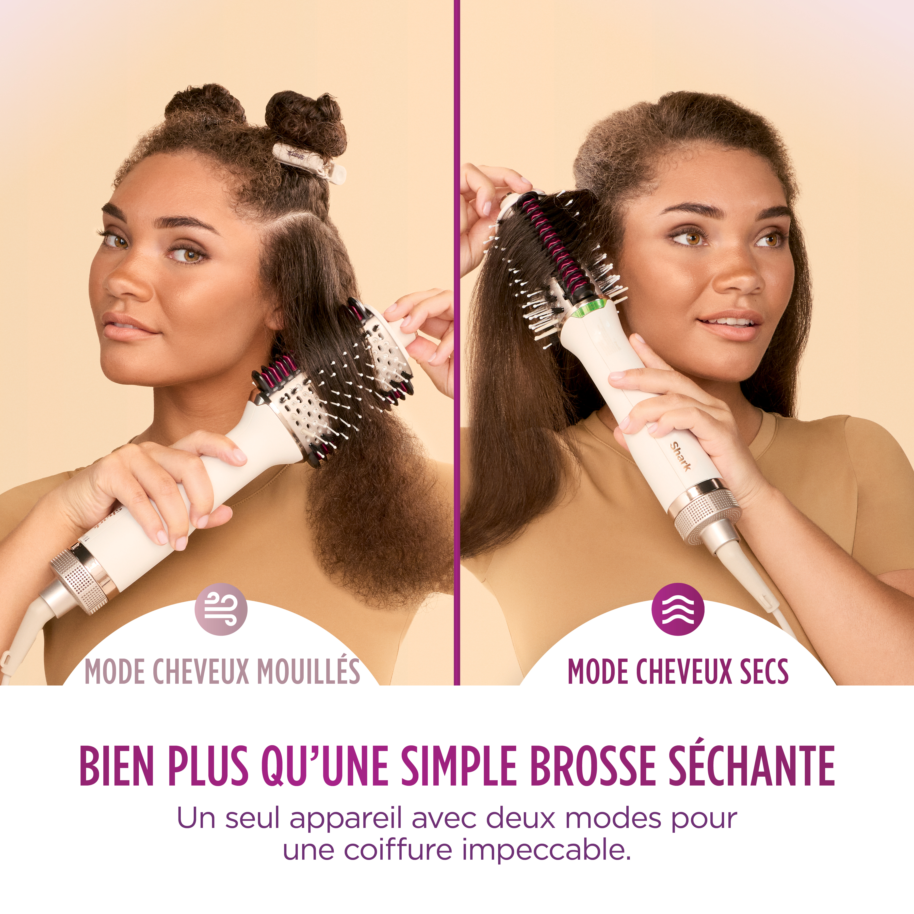 Voir la diapositive 3 : SHARK Brosse chauffante HT202EU - Blanc