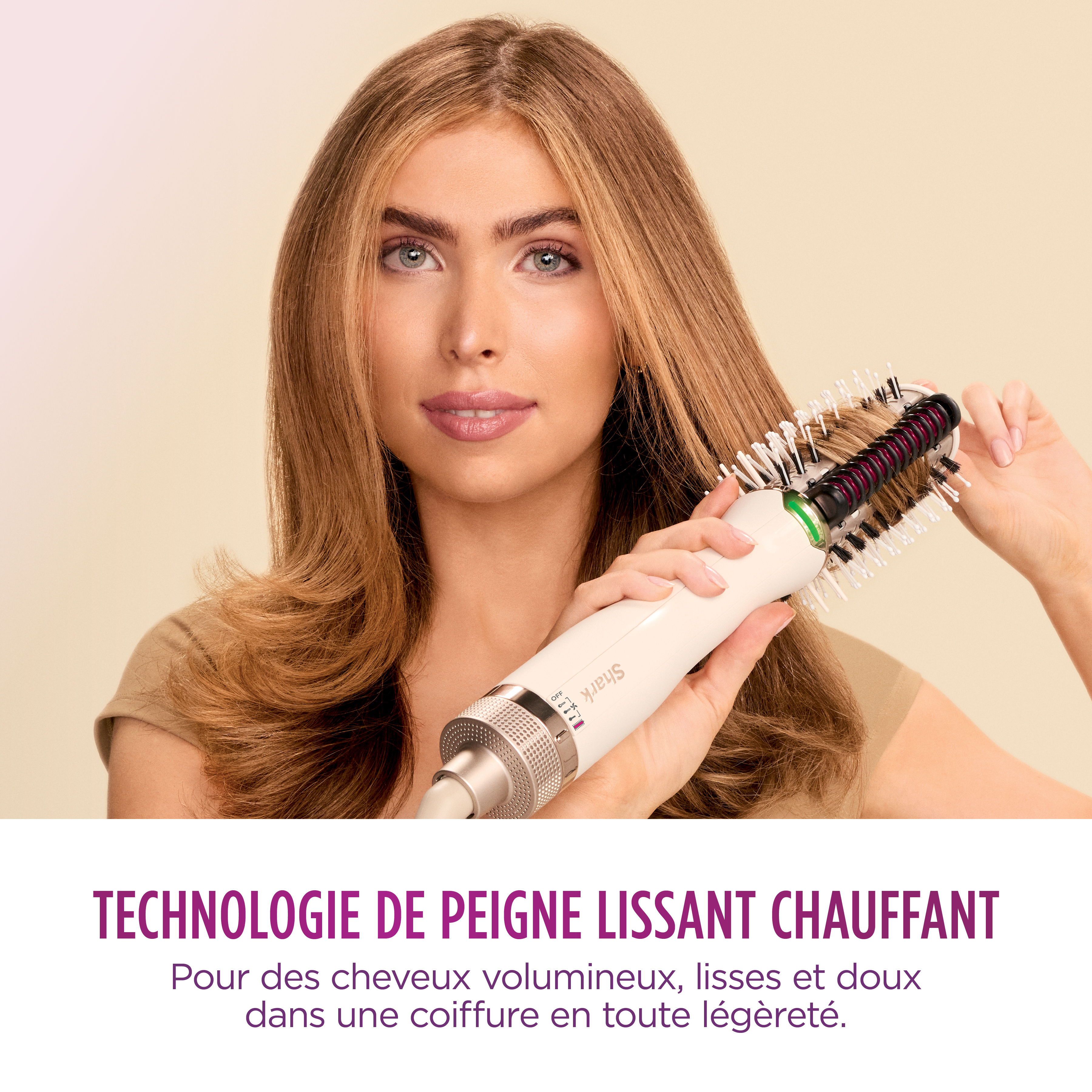 Voir la diapositive 8 : SHARK Brosse chauffante HT202EU - Blanc