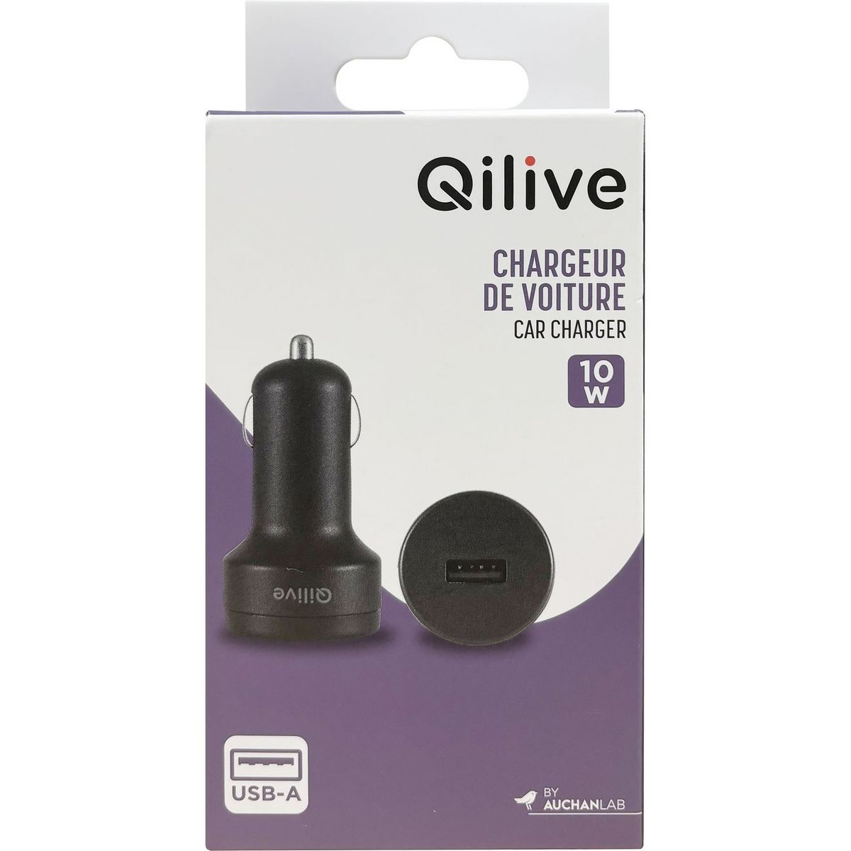 QILIVE Chargeur voiture USB 10W - Noir
