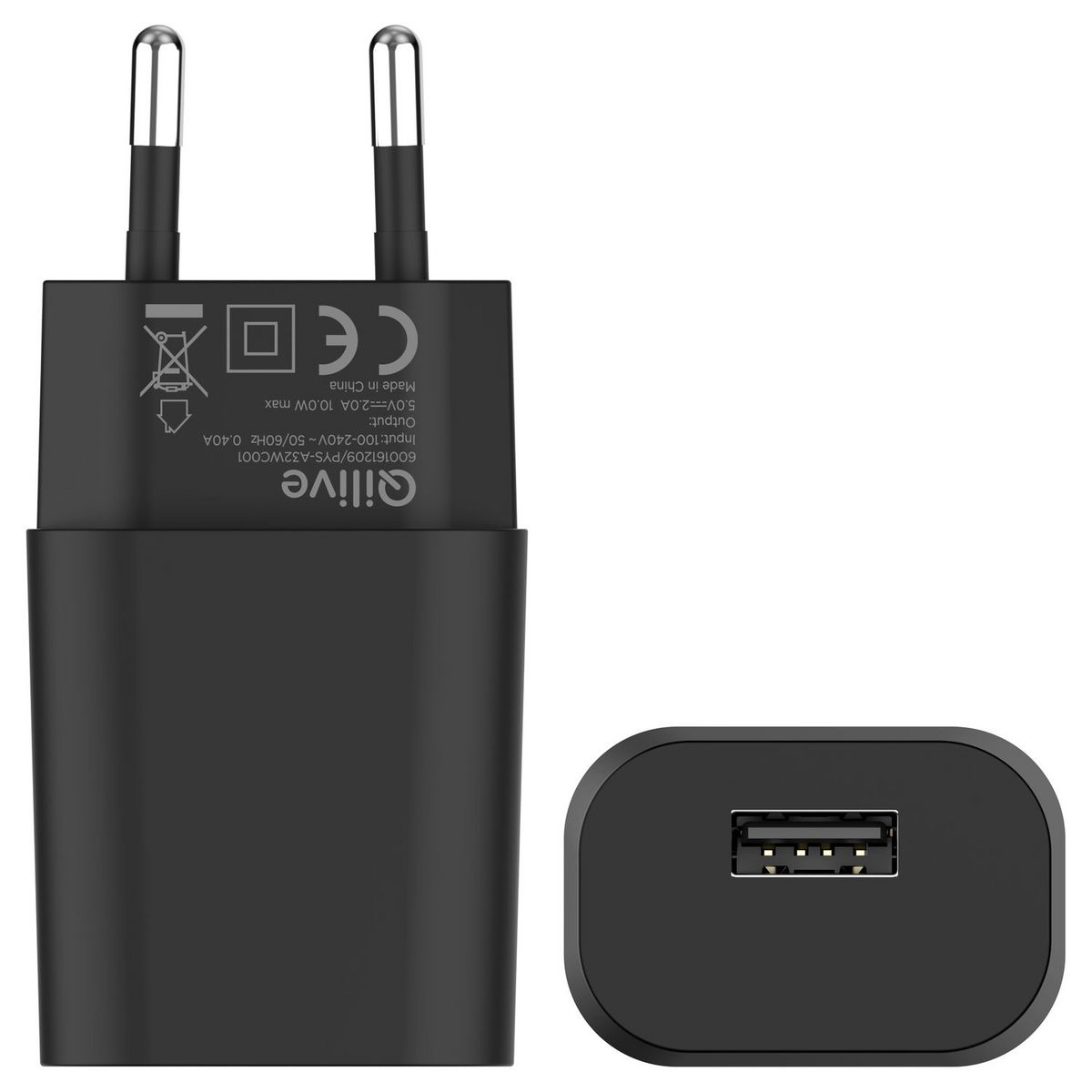 QILIVE Chargeur USB 10W - Noir