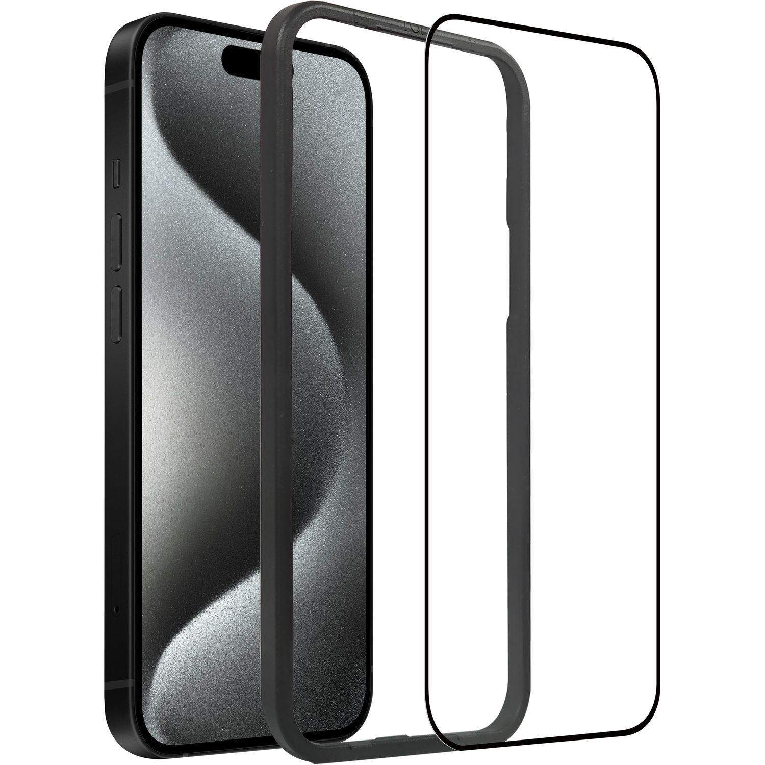 Voir la diapositive 2 : QILIVE Verre trempé Silkscreen pour Apple iPhone 16 Pro - Transparent