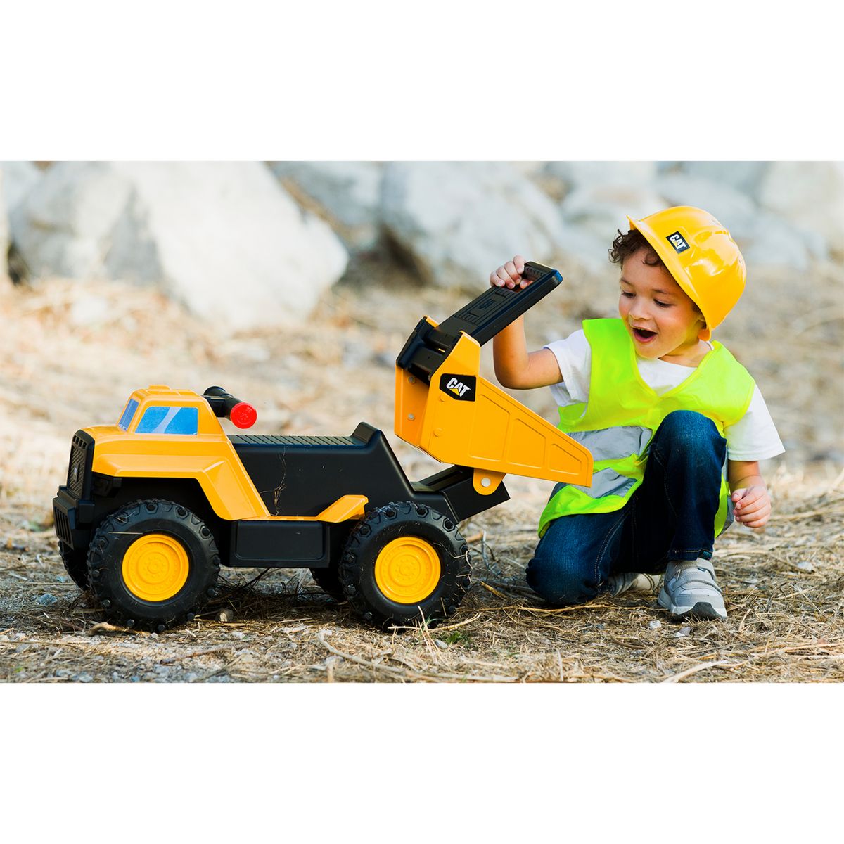 FUNRISE Véhicule Trotteur transformable  Camion Benne CAT