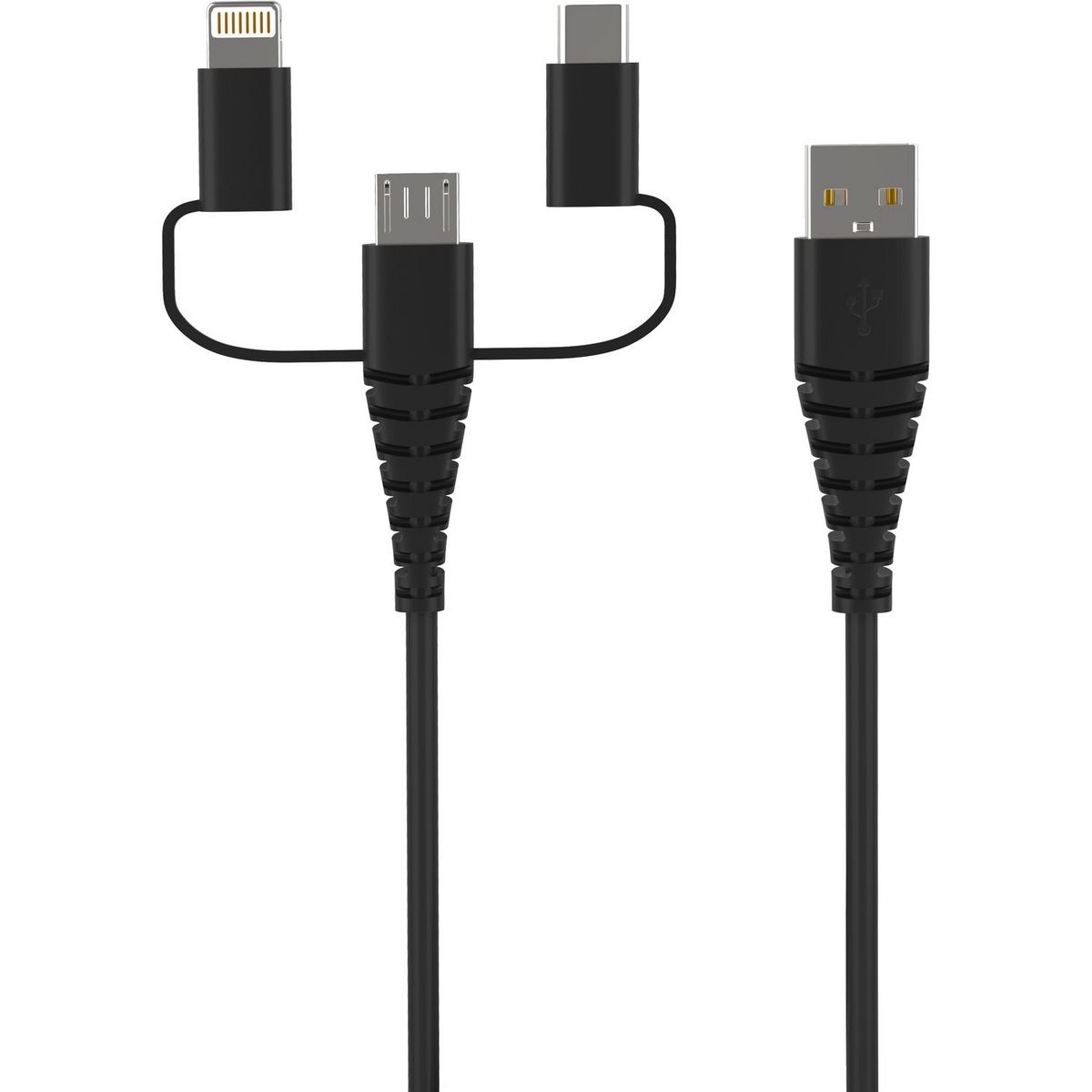 QILIVE Câble Lightning/MUSB/USB C NMFI - Noir