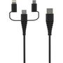 Voir la diapositive 2 : QILIVE Câble Lightning/MUSB/USB C NMFI - Noir