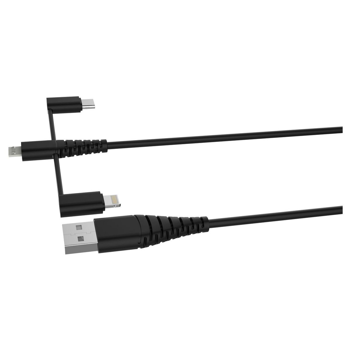 QILIVE Charge Allume cigare 10W+Câble UBC/Lightning/Mini USB C