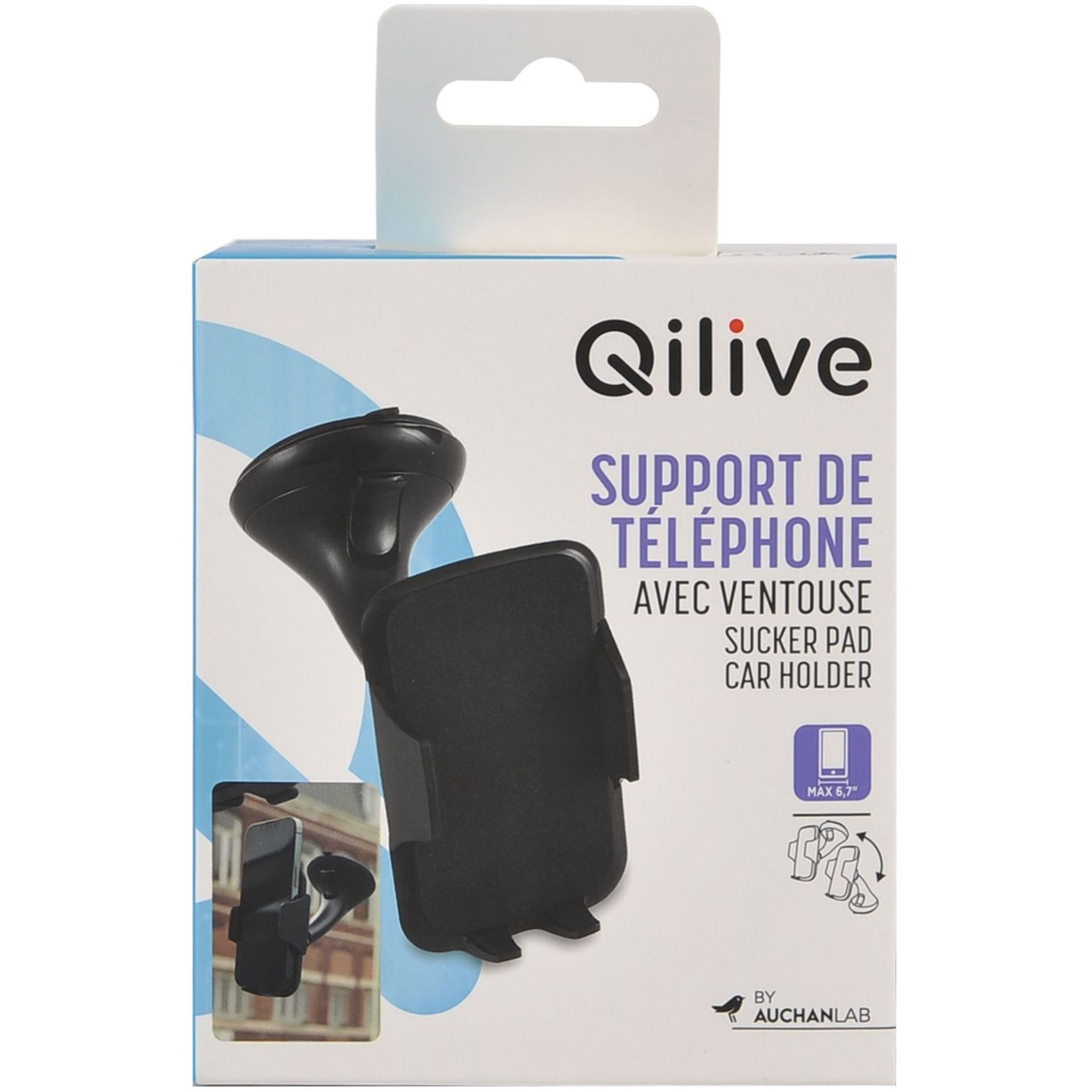 Voir la diapositive 5 : QILIVE Support voiture ventouse