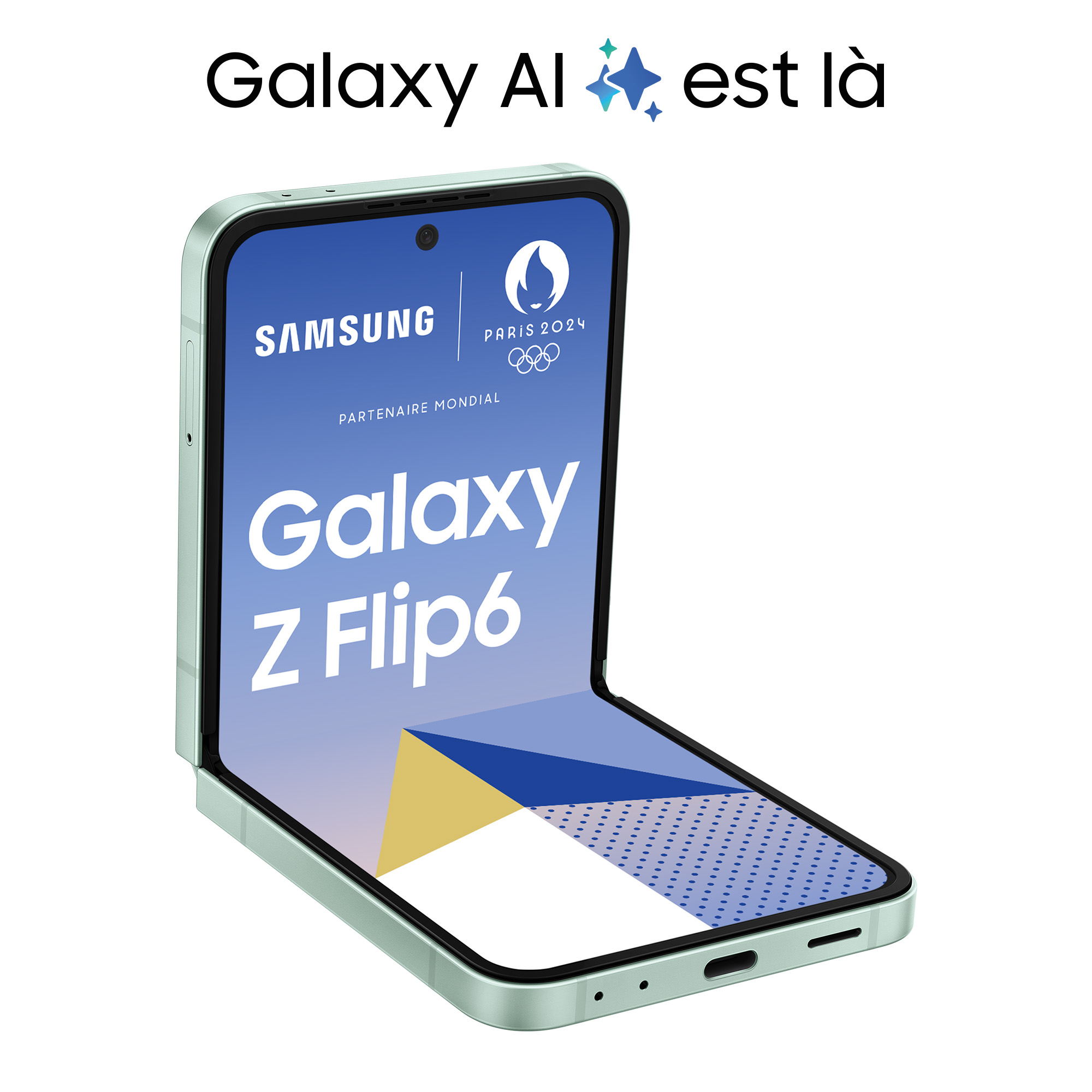 Voir la diapositive 2 : SAMSUNG Galaxy Z Flip6 512Go - Vert Mint