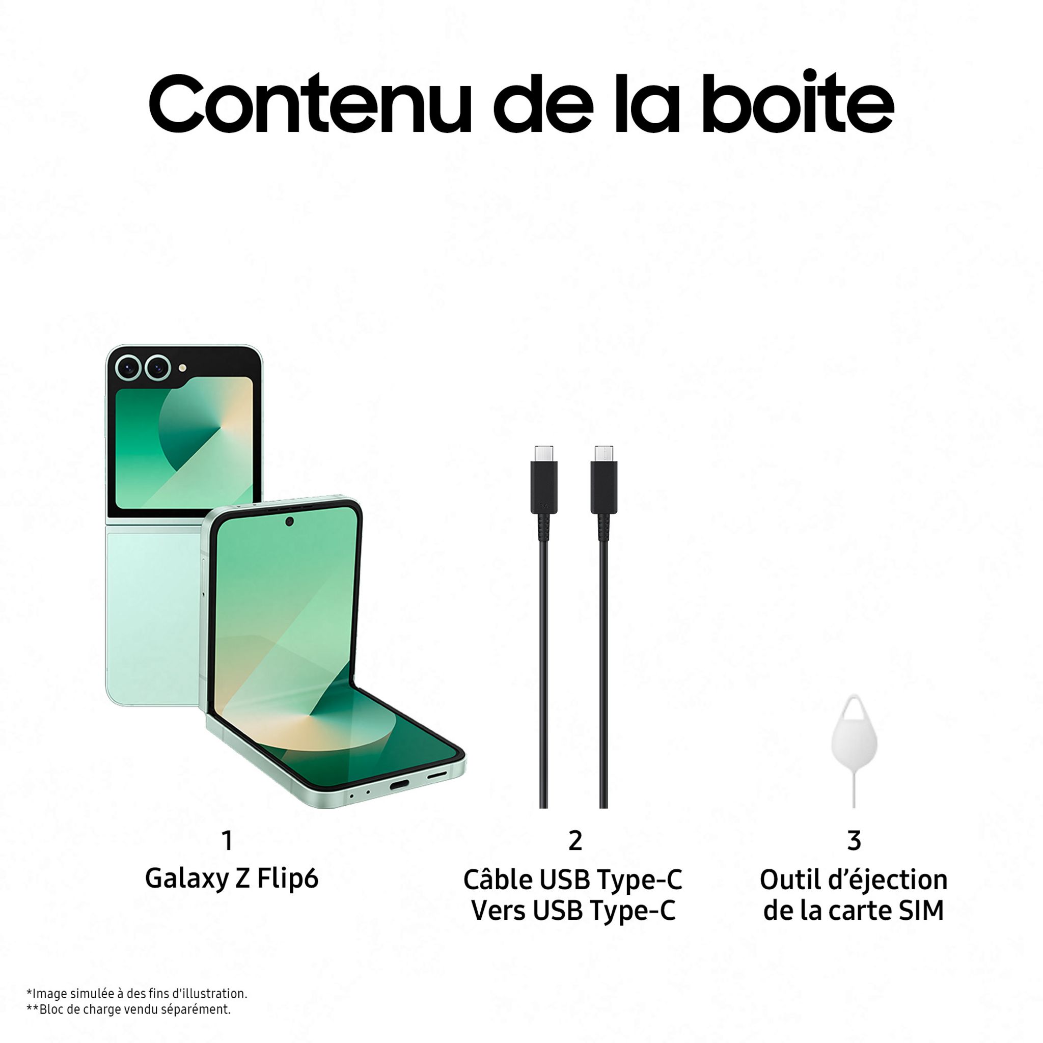 Voir la diapositive 9 : SAMSUNG Galaxy Z Flip6 512Go - Vert Mint