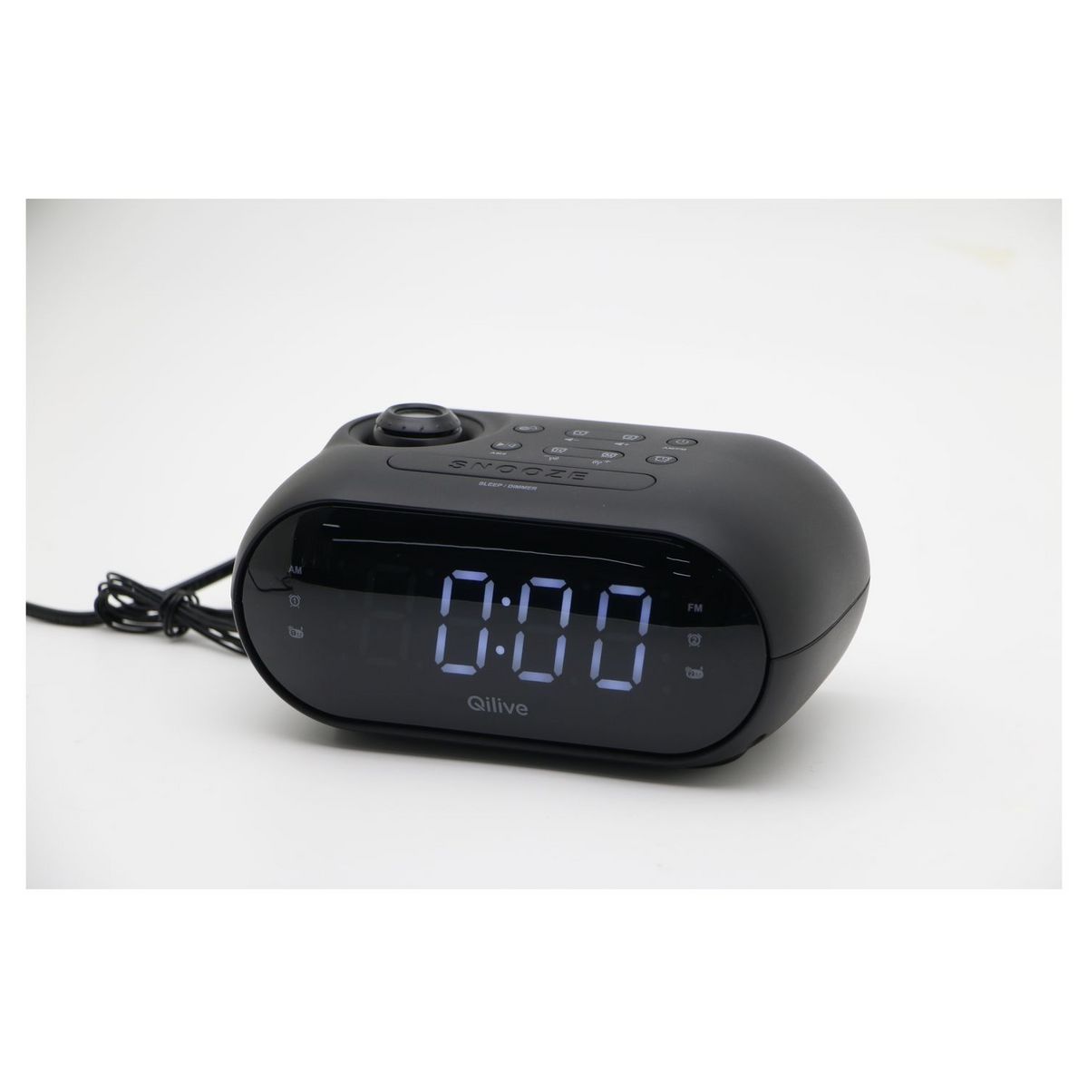 QILIVE Radio réveil projecteur Q1158 - Noir
