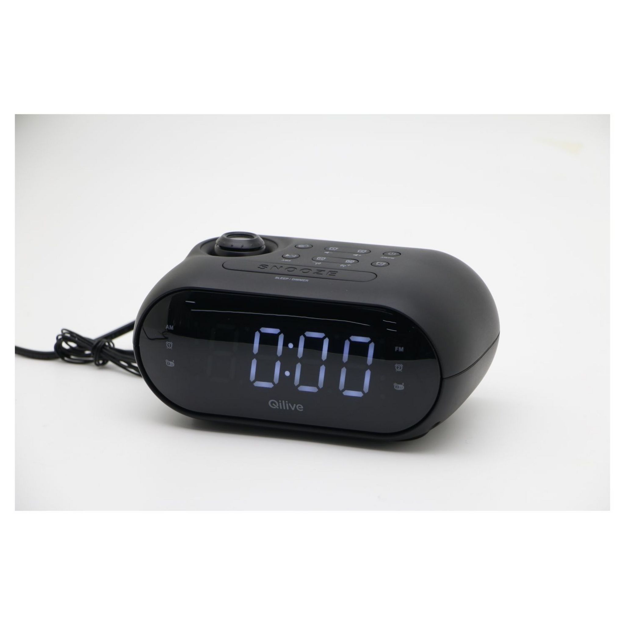Voir la diapositive 3 : QILIVE Radio réveil projecteur Q1158 - Noir