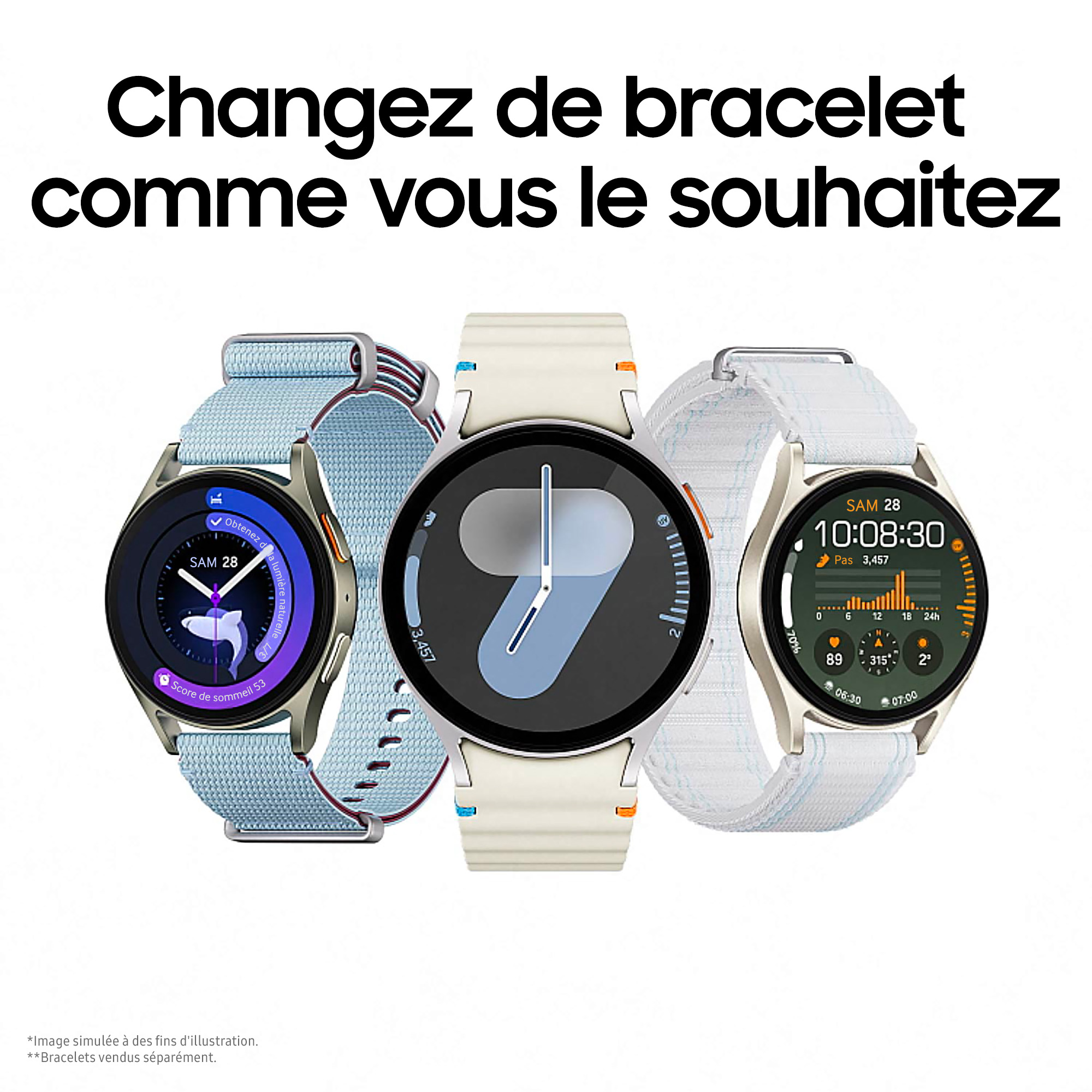 Voir la diapositive 10 : SAMSUNG Montre connectée Galaxy Watch 7 Bluetooth 40mm - Kaki