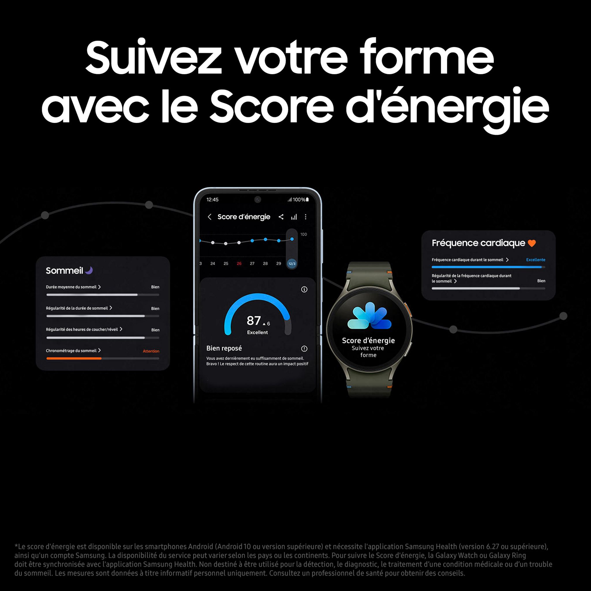 Voir la diapositive 4 : SAMSUNG Montre connectée Galaxy Watch 7 Bluetooth 44mm - Kaki
