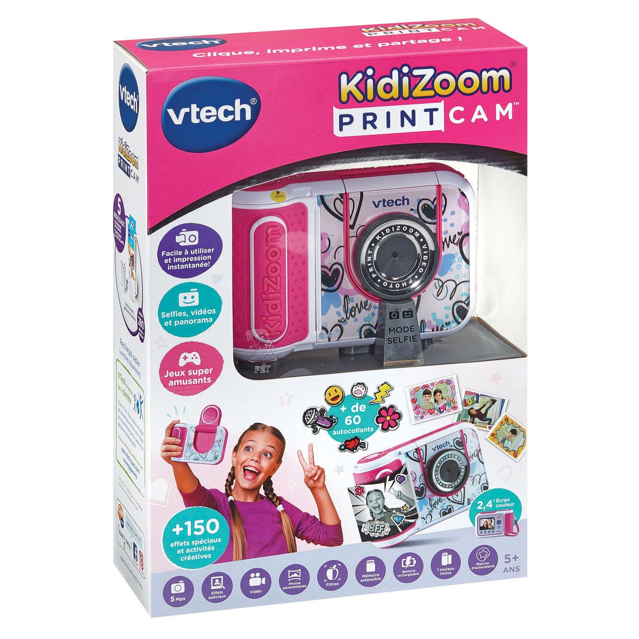 Voir la diapositive 7 : VTECH Kidizoom Print Cam - Rose