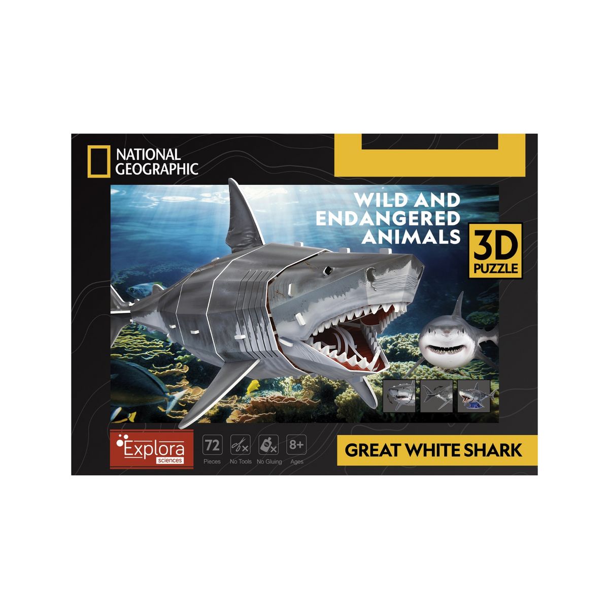 MGM Puzzle 3D requin blanc 72pcs national geographic