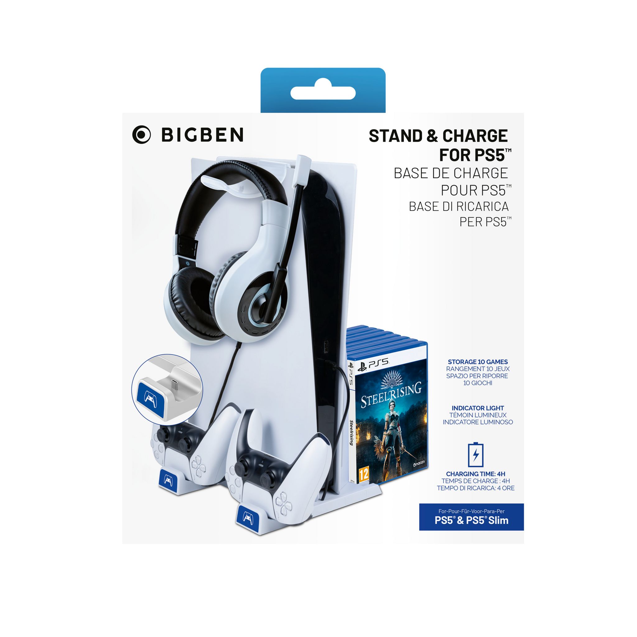 BIGBEN Base de charge pour manettes DualSense Blanc PS5