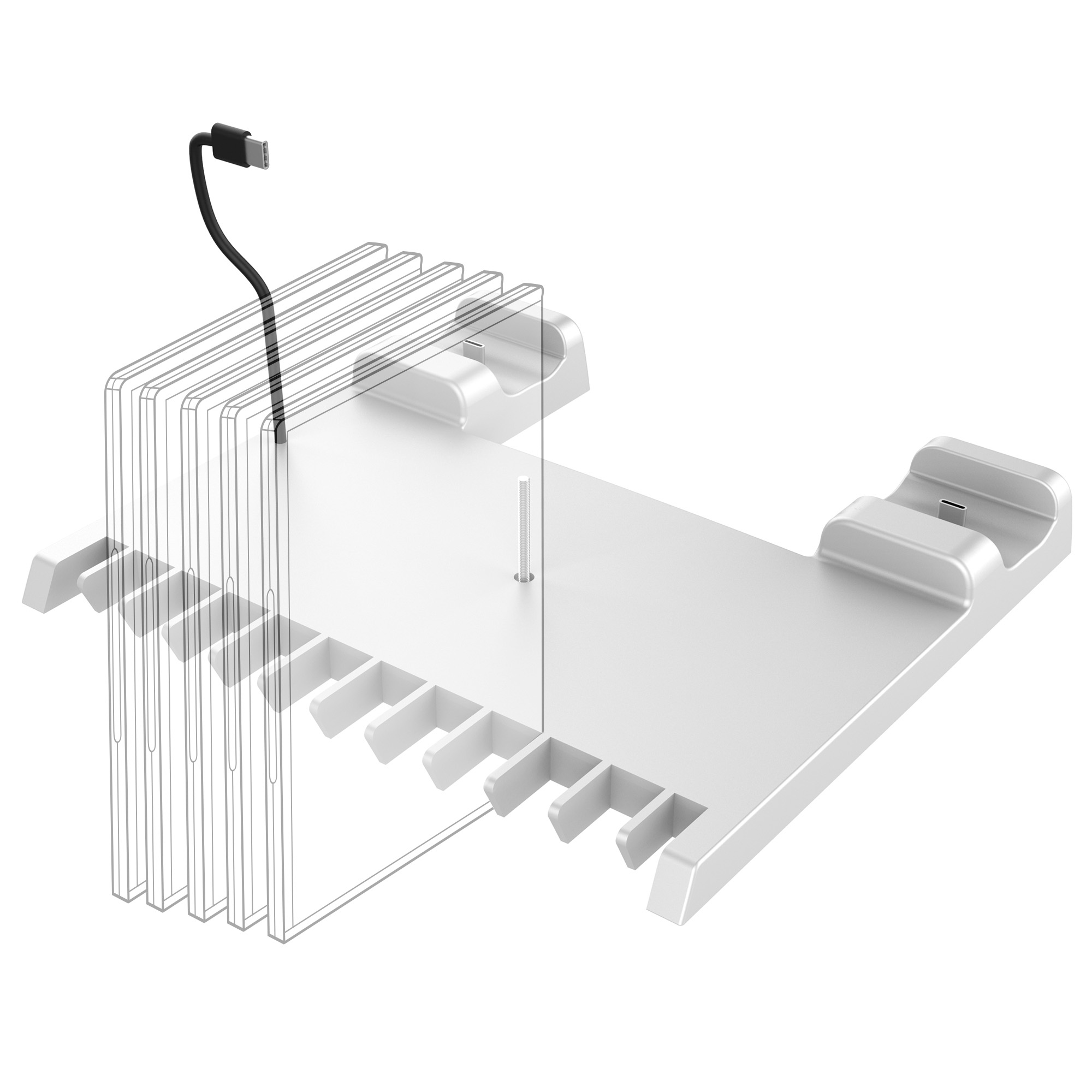 Voir la diapositive 2 : BIGBEN Base de charge pour manettes DualSense Blanc PS5