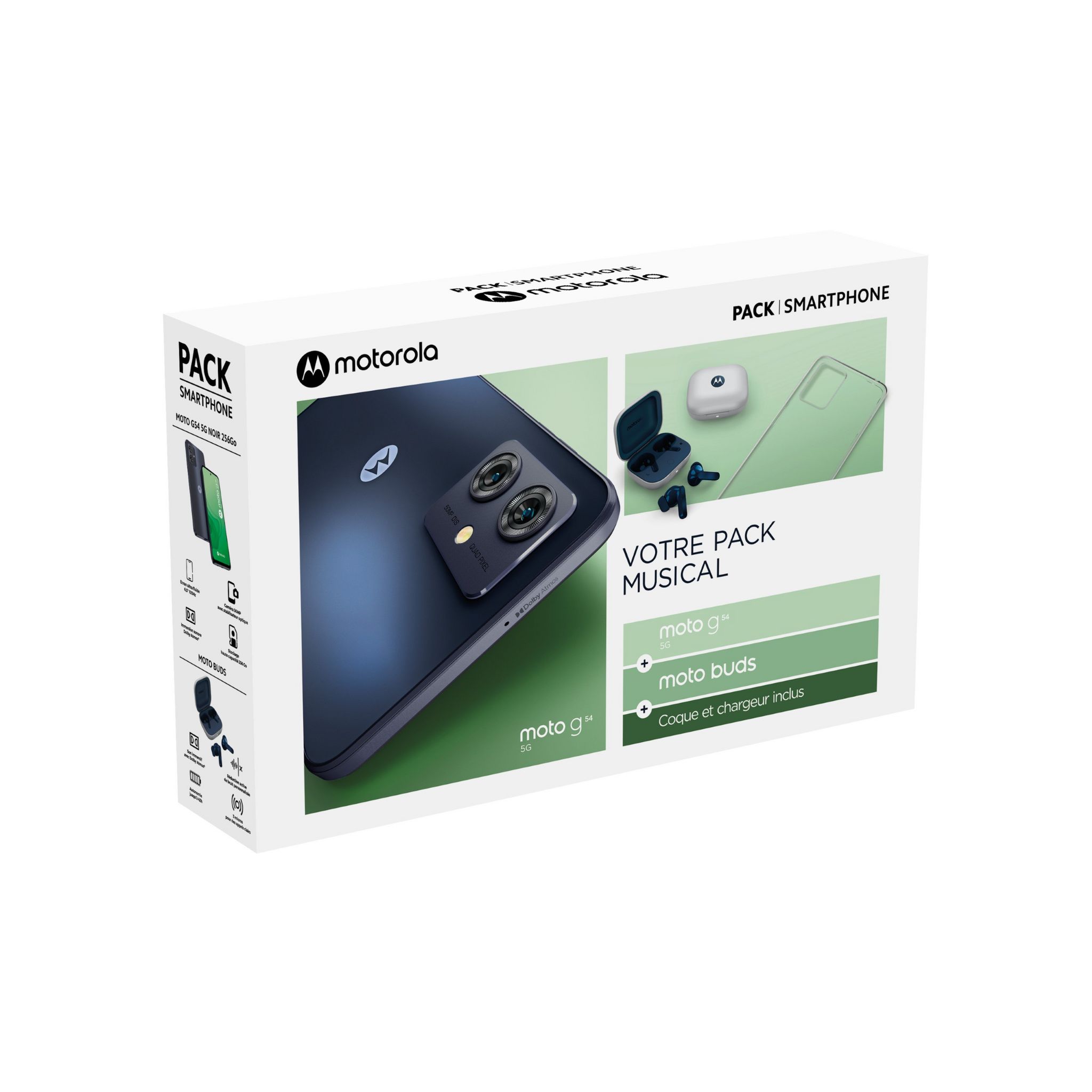Voir la diapositive 2 : MOTOROLA Pack G54 + Écouteurs Buds