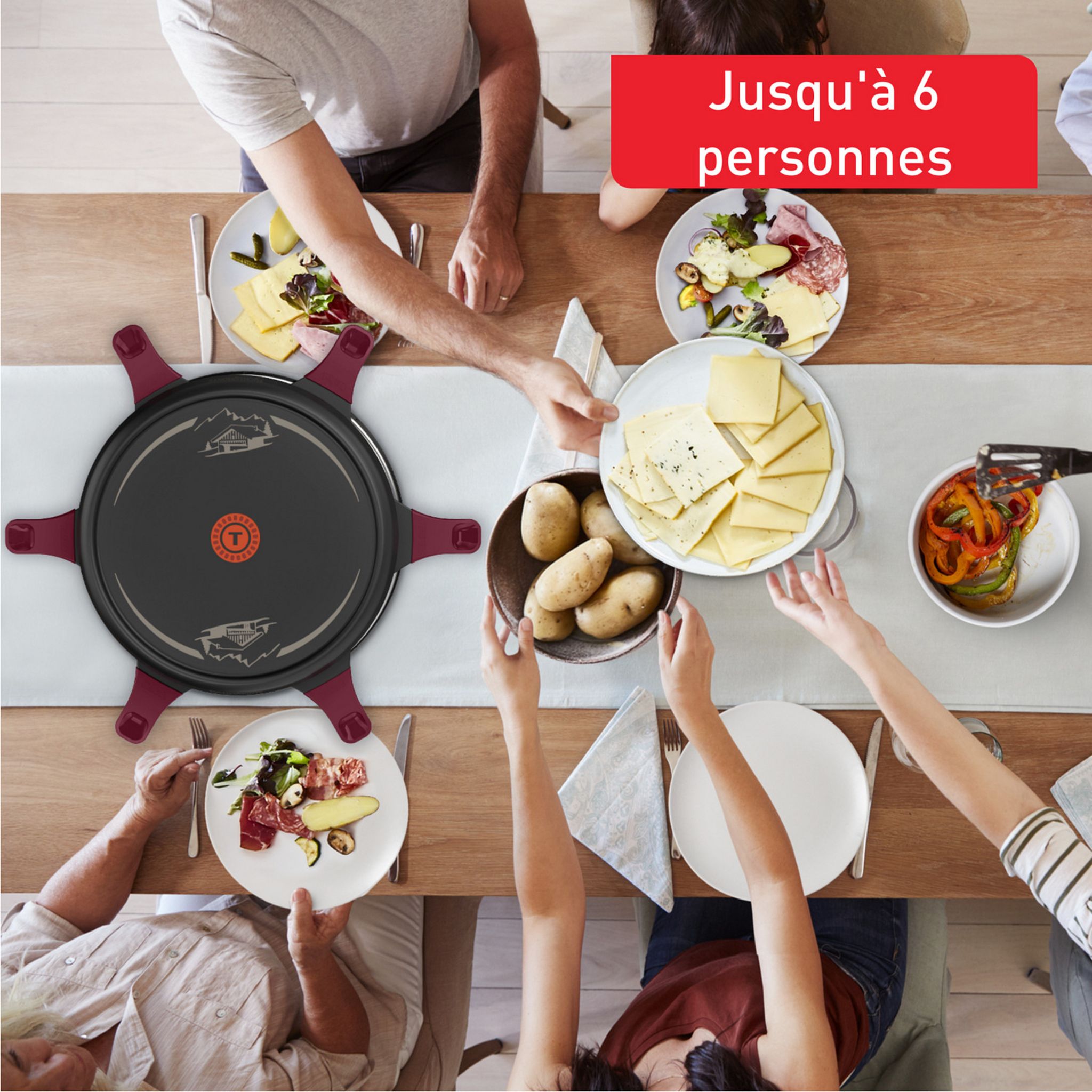 Voir la diapositive 3 : TEFAL Appareil à raclette RE12R810 - Noir