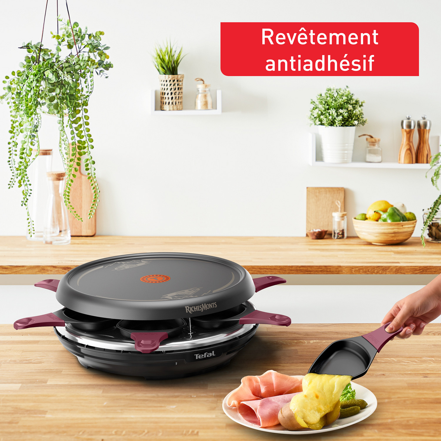 Voir la diapositive 5 : TEFAL Appareil à raclette RE12R810 - Noir