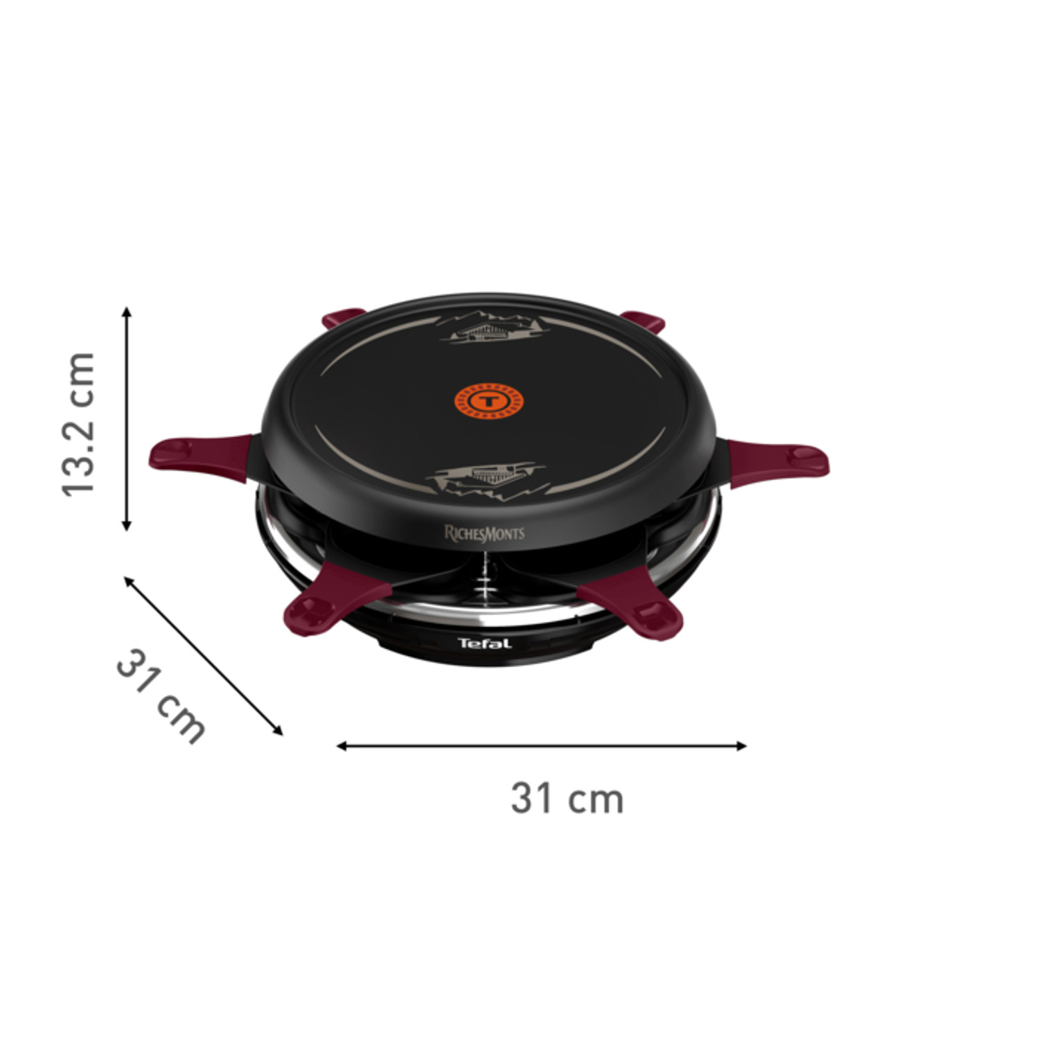 Voir la diapositive 6 : TEFAL Appareil à raclette RE12R810 - Noir