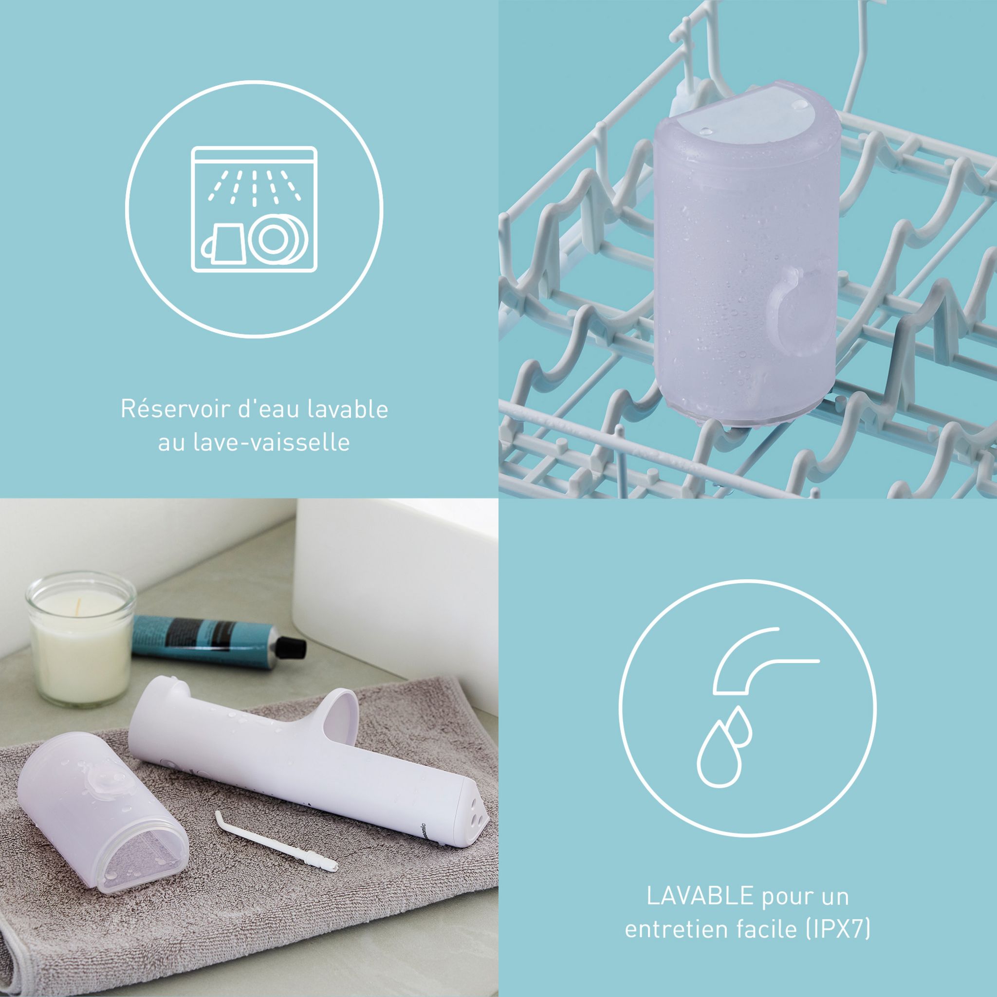 Voir la diapositive 6 : PANASONIC Hydropulseur sans fil EWDJ26V303 - Blanc