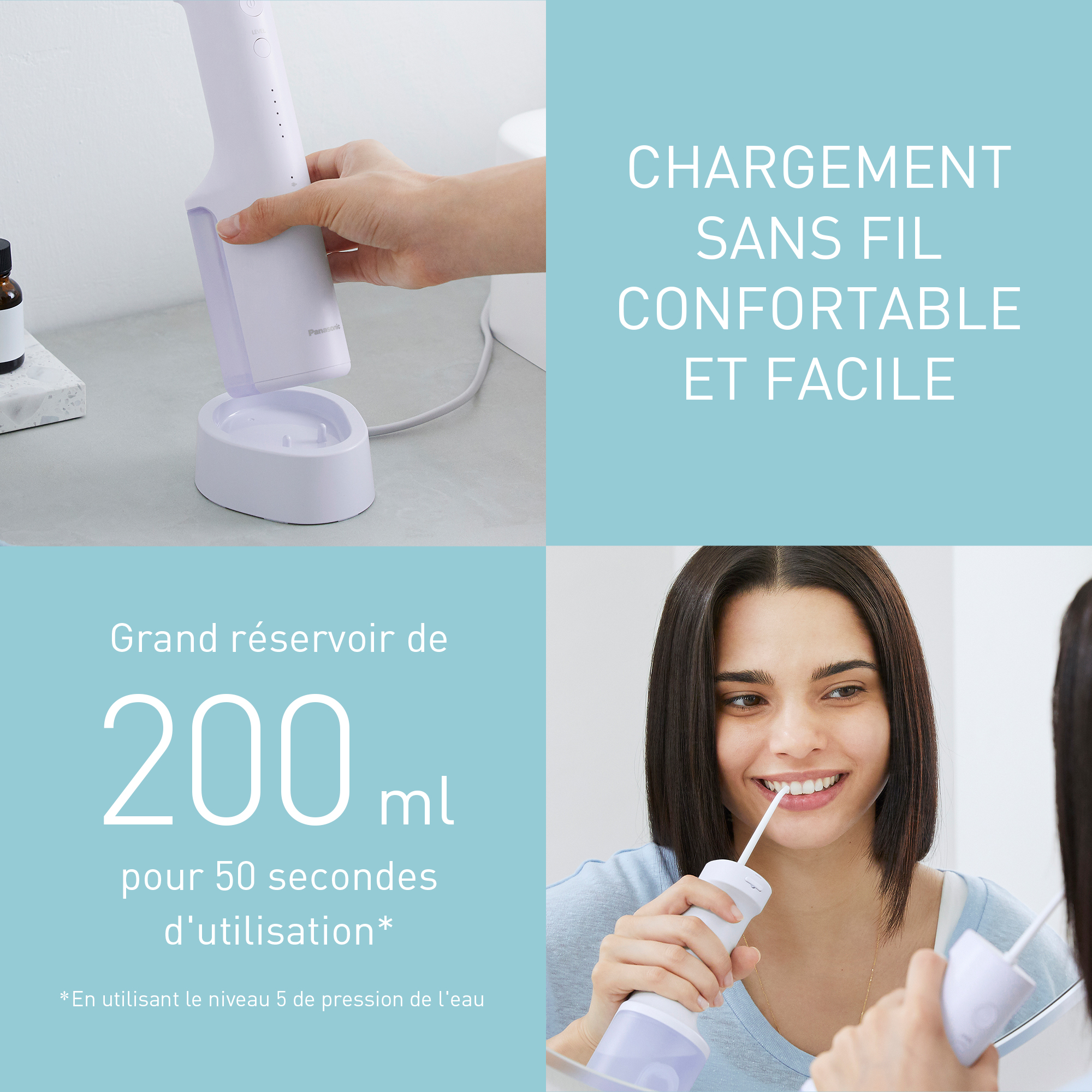 Voir la diapositive 7 : PANASONIC Hydropulseur sans fil EWDJ26V303 - Blanc