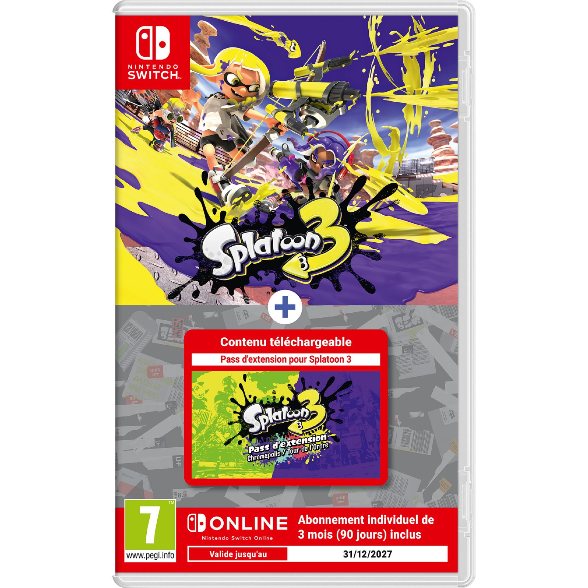 NINTENDO Splatoon 3 + Pass d'extension + 1 Abonnement 3 mois Nintendo Switch Online