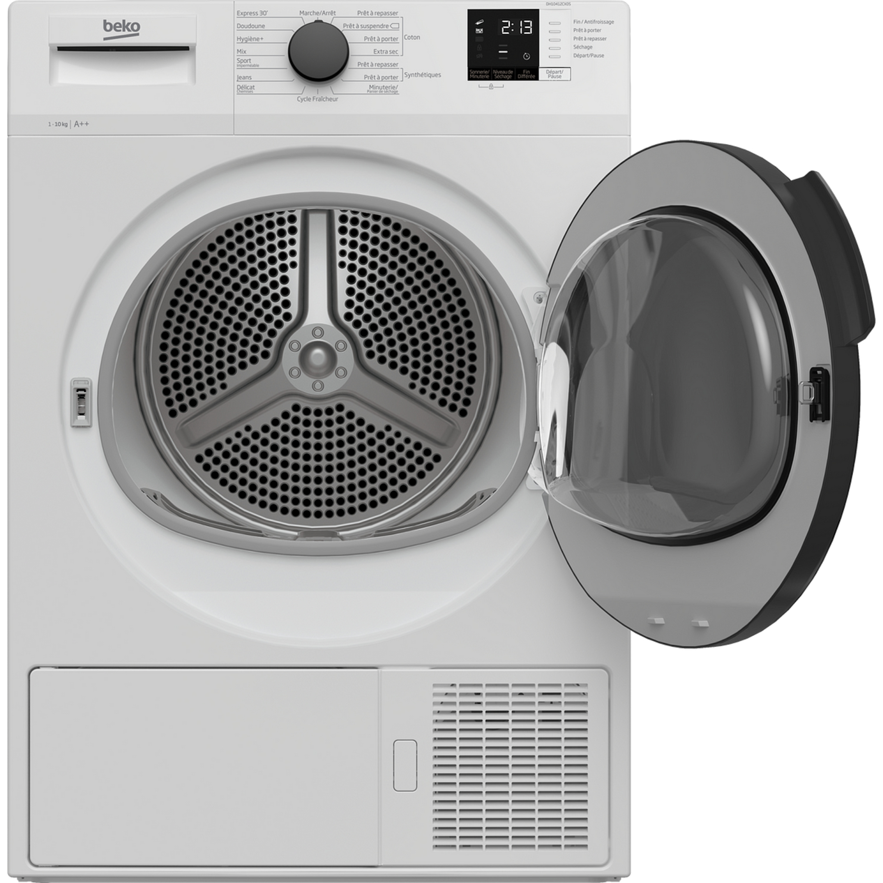 Voir la diapositive 2 : BEKO Sèche linge hublot DH10412CX0S, 10 kg, Pompe à chaleur, A++