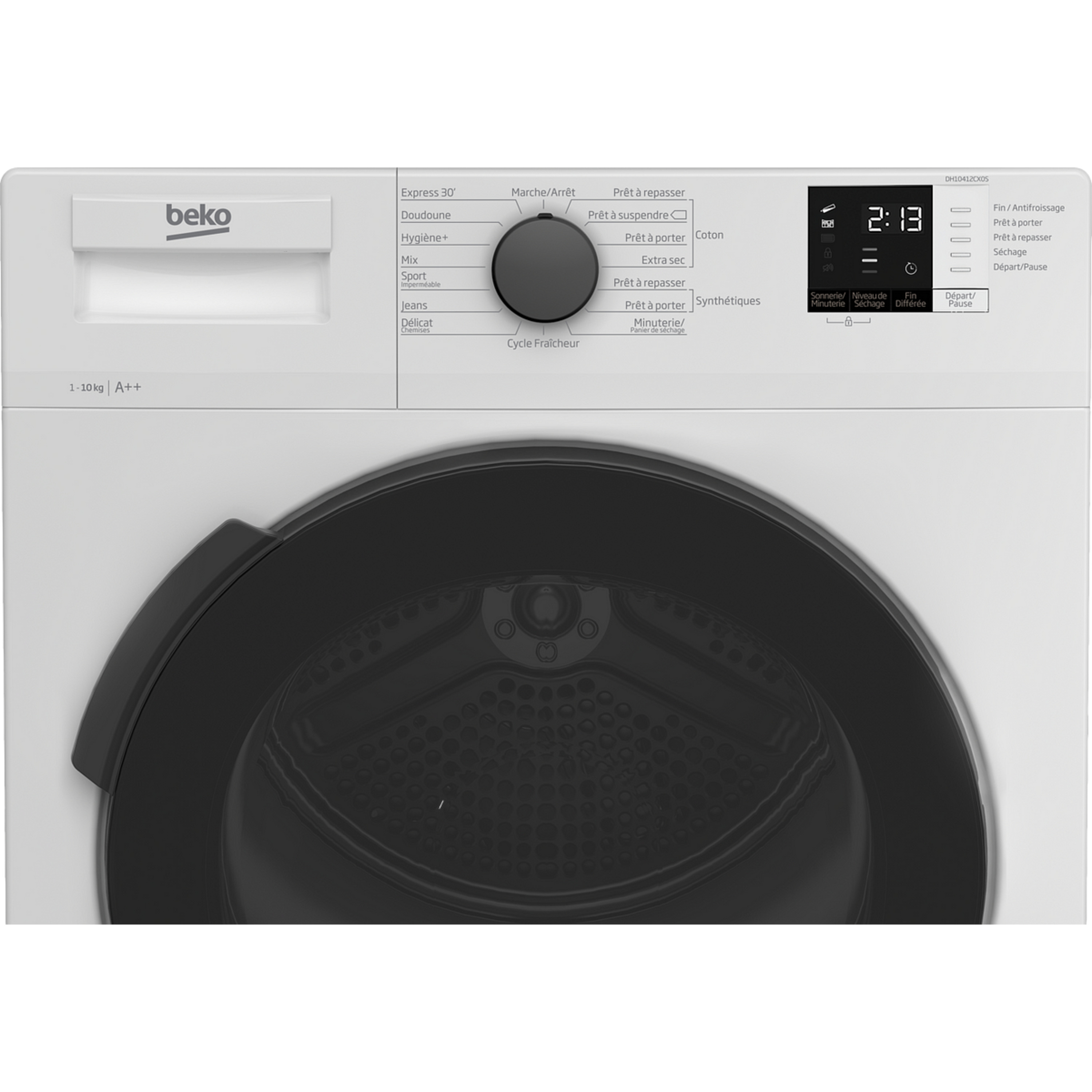 Voir la diapositive 4 : BEKO Sèche linge hublot DH10412CX0S, 10 kg, Pompe à chaleur, A++