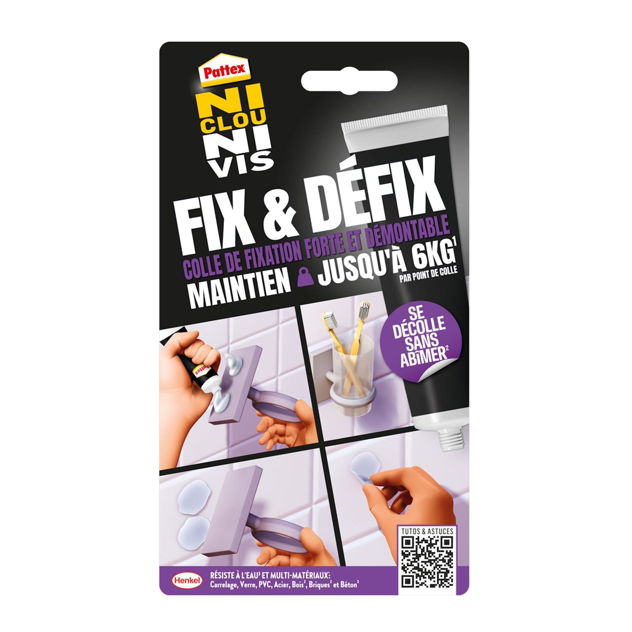 PATTEX Colle ni clou ni vis tube 44g fixe defix