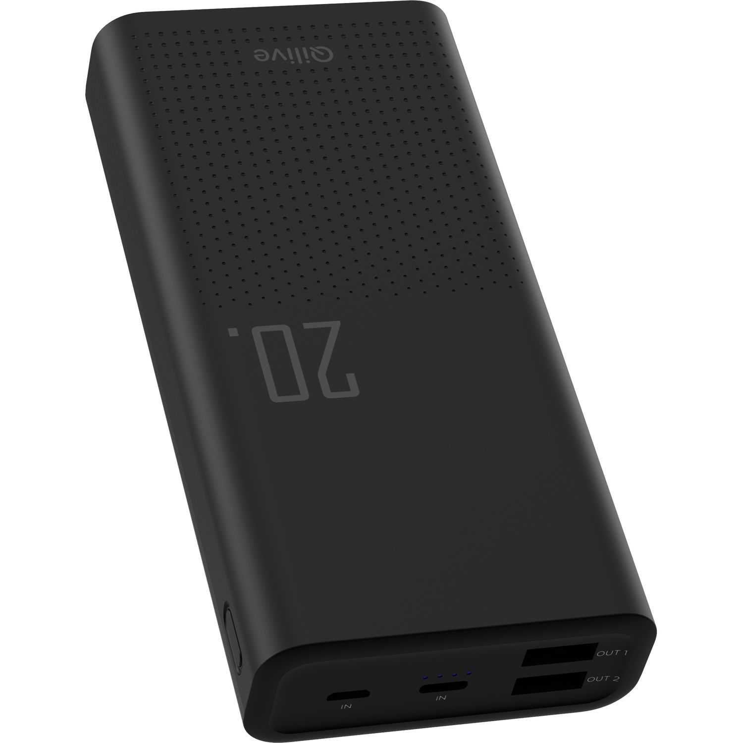 Voir la diapositive 2 : QILIVE Batterie de secours 20 000mAh - Noir