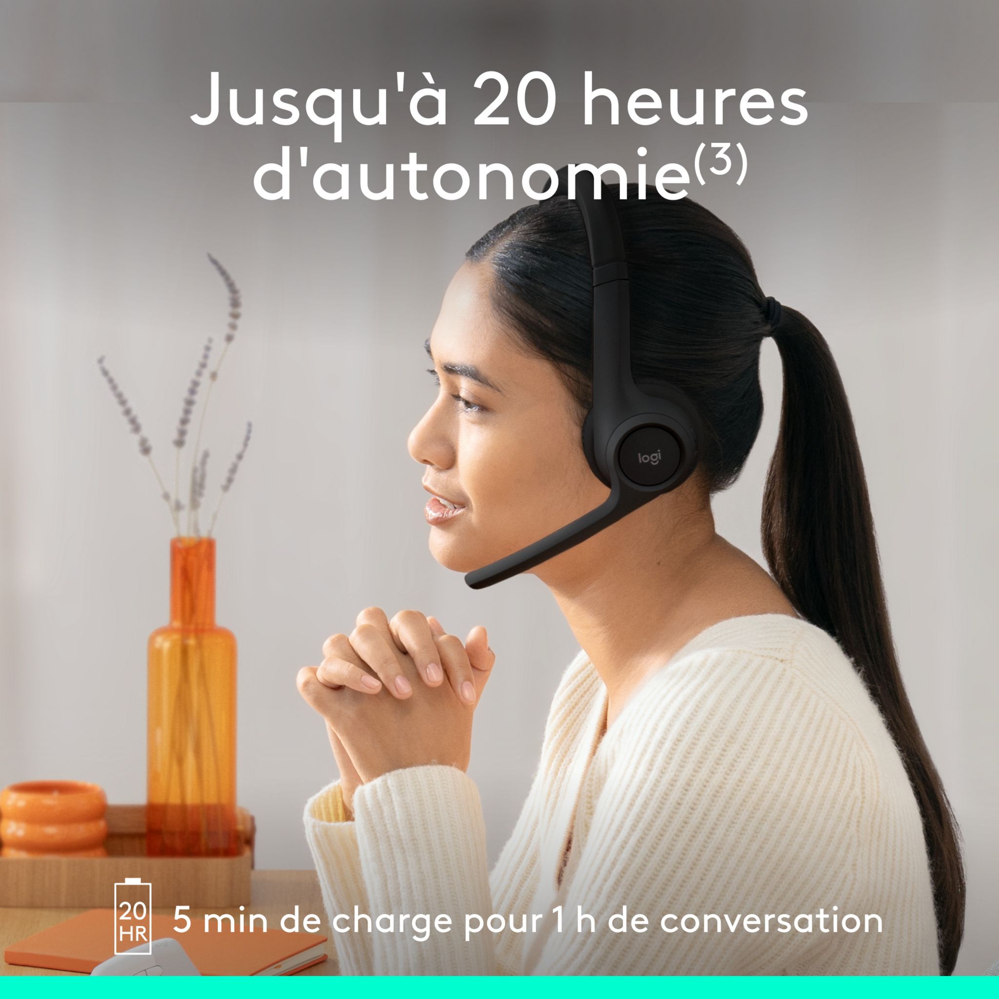 Voir la diapositive 5 : LOGITECH Casque PC sans fil Bluetooth  Zone 300 - Noir