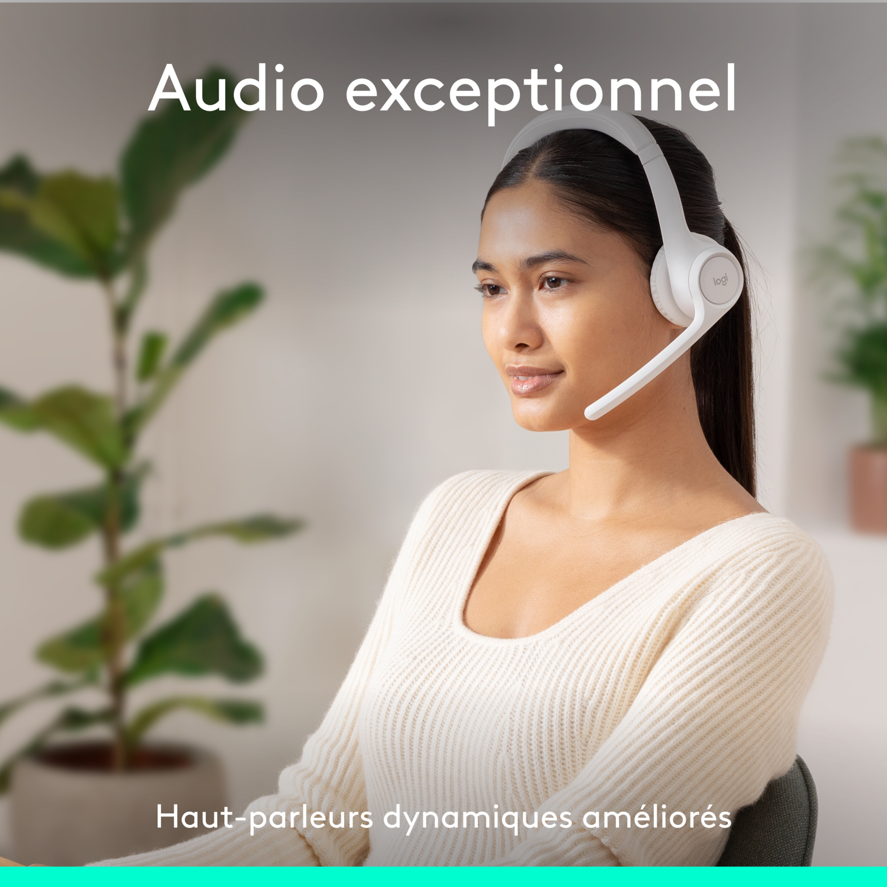 Voir la diapositive 3 : LOGITECH Casque PC Zone 300 Bluetooth sans fil avec microphone anti parasite - Blanc