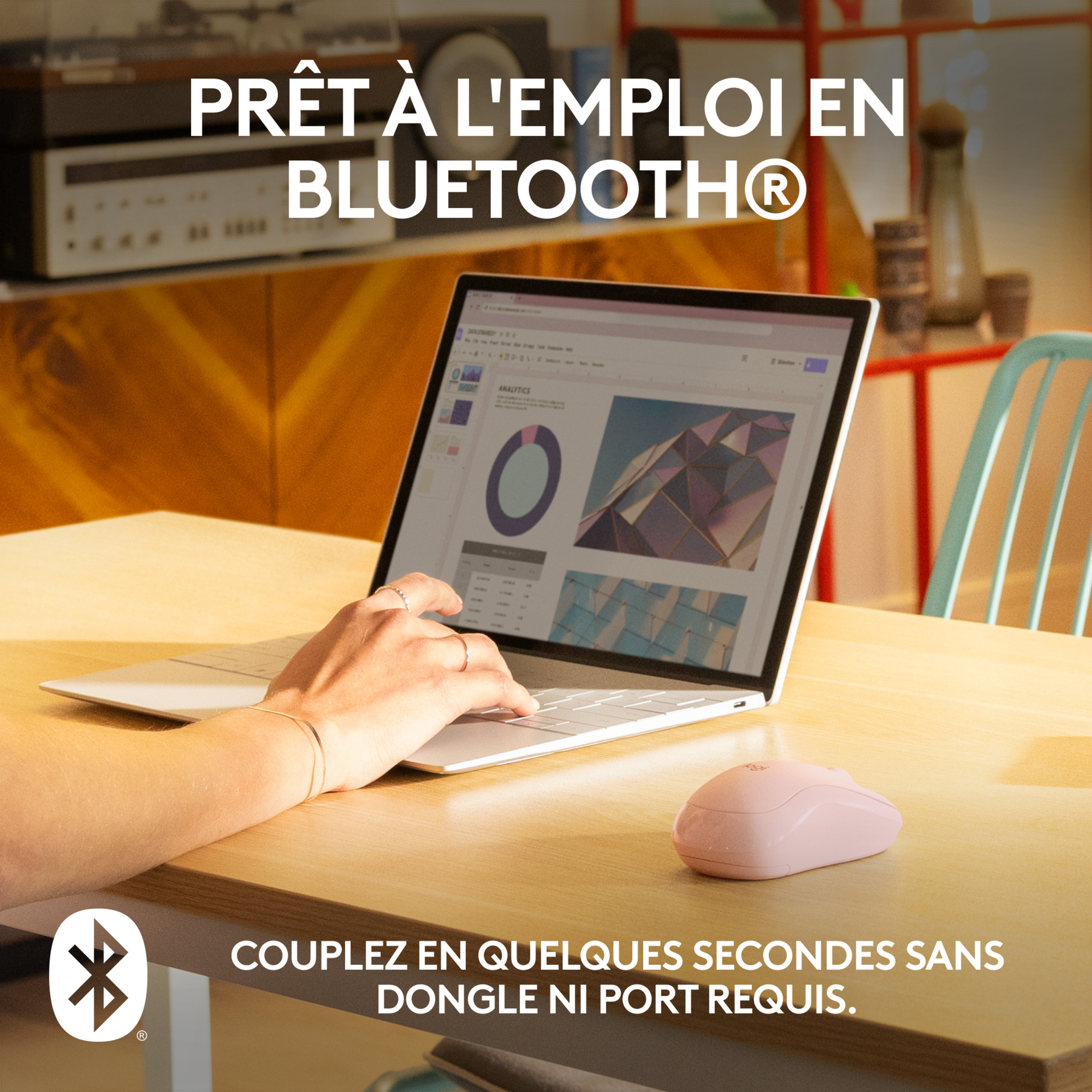 Voir la diapositive 2 : LOGITECH Souris sans fil Bluetooth M240 - Rose