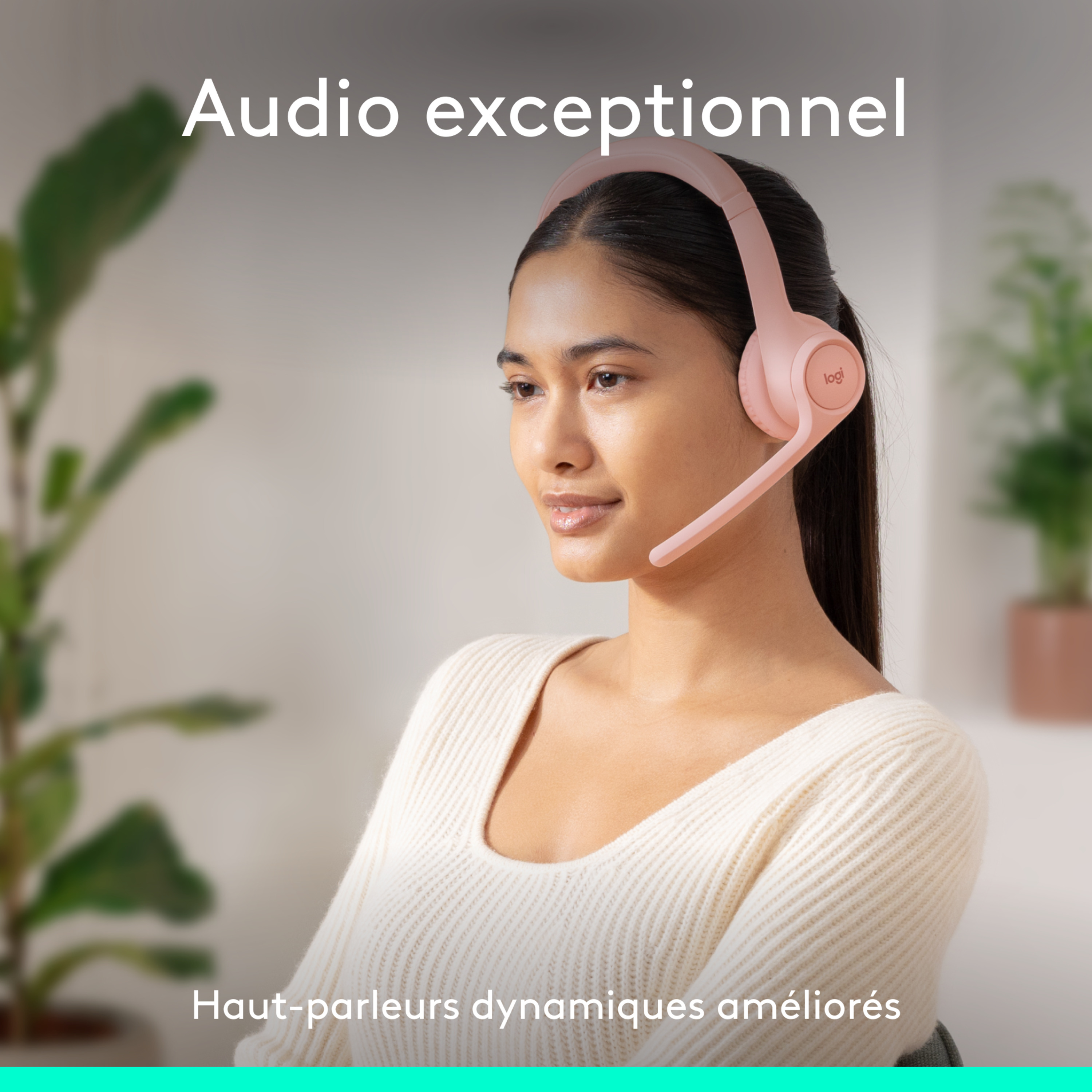 Voir la diapositive 3 : LOGITECH Casque PC sans fil Bluetooth Zone 300 - Rose