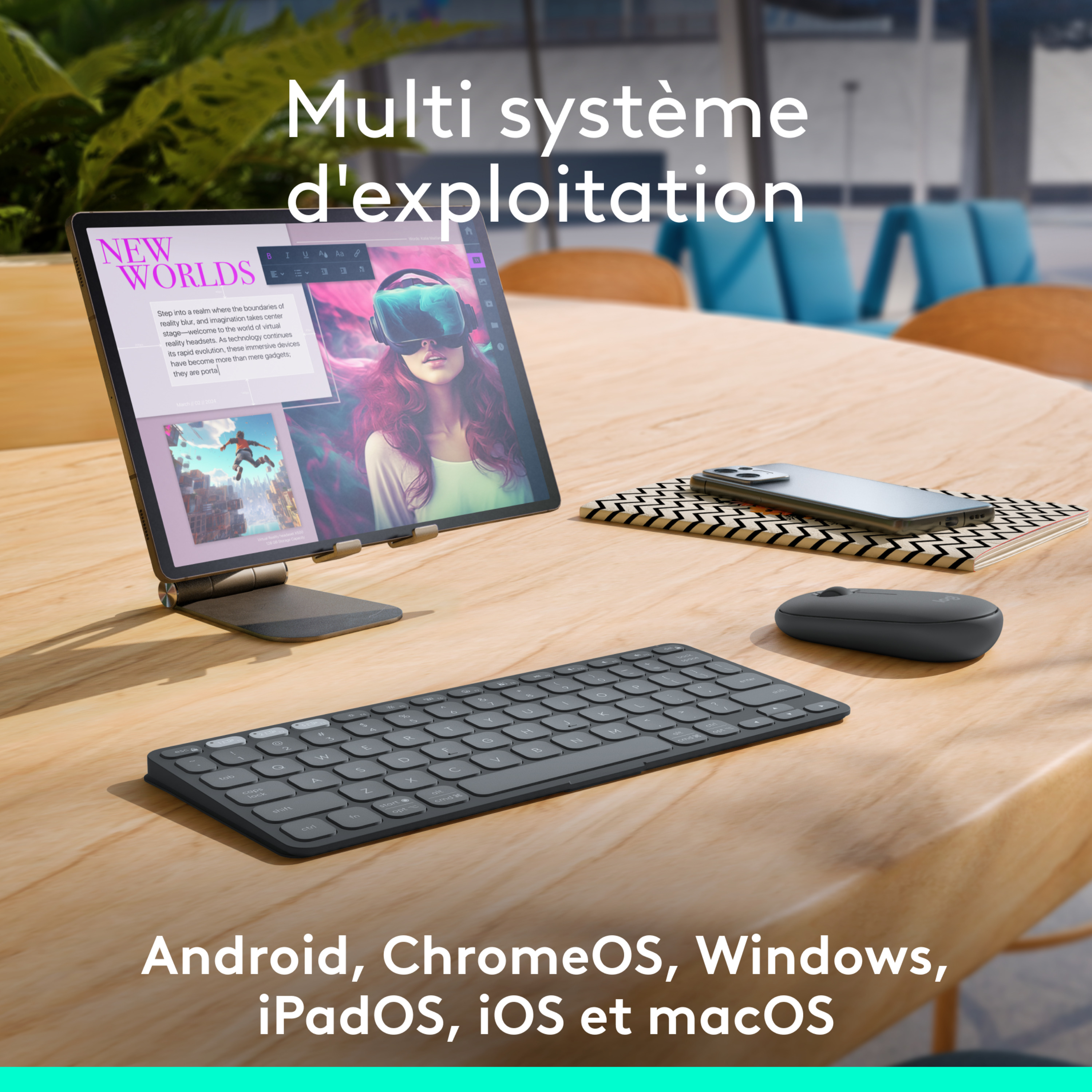 Voir la diapositive 5 : LOGITECH Clavier pour tablette Keys-To-Go 2 - Gris